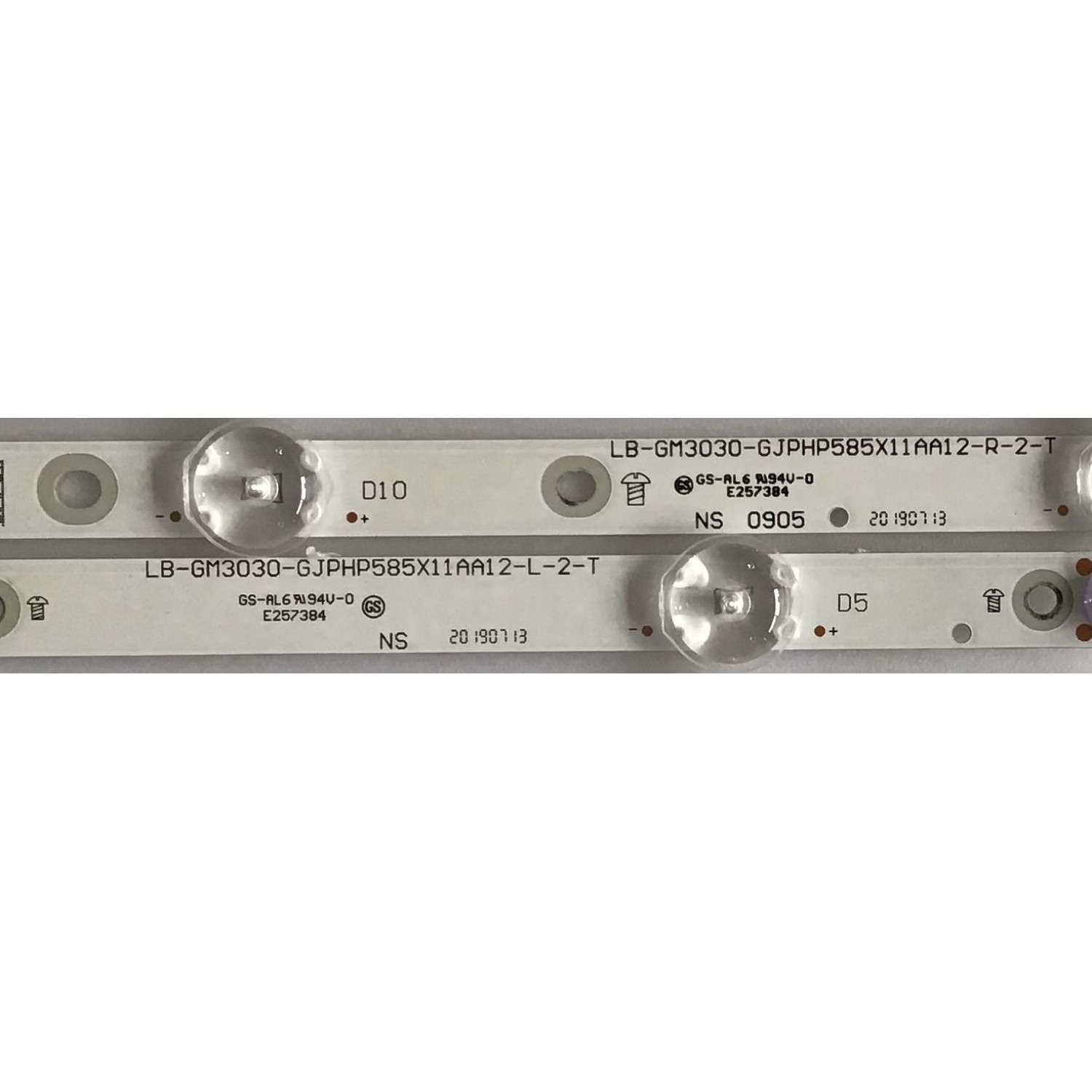 KIT DE LED'S PARA TV INSIGNIA (10 PIEZAS) / LB-GM3030-GJPHP585X11AA12 / LB-GM3030-GJPHP585X11AA12-R-2-T / LB-GM3030-GJPHP585X11AA12-L-2-T / 210BZ06DRB33LBR00X / PANEL TPT580B5-U1T01.D REV:S01B / MODELO NS-58DF620NA20 - Imagen 2
