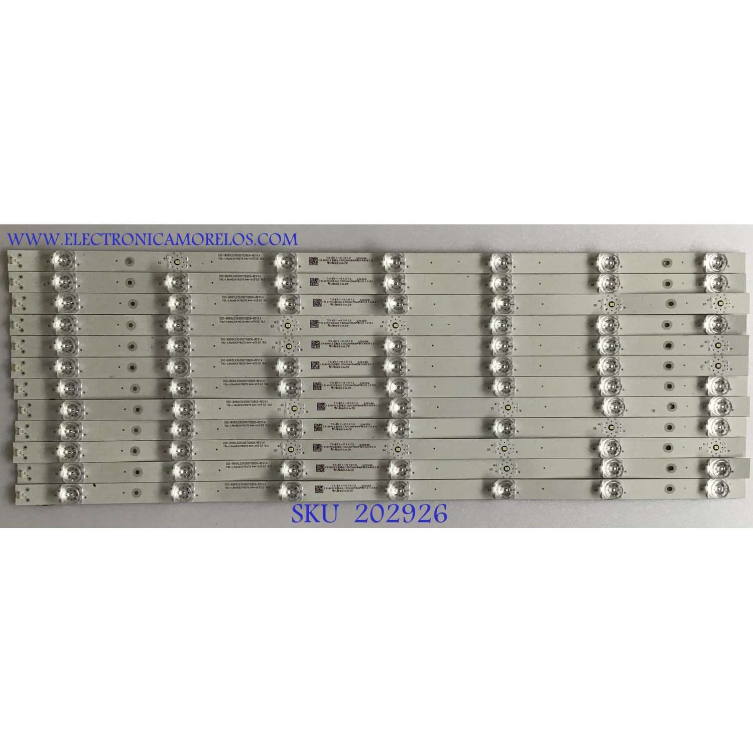 KIT DE LED'S PARA TV VIZIO (12 PIEZAS) / 70401-01012 / SVB650AJ5 / SSC-BX65LD303007128C6-REV1.4 / MODELO M656-G4