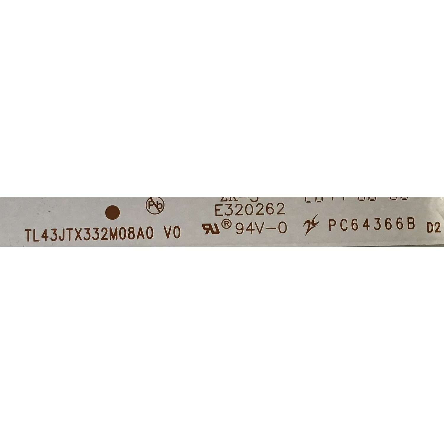 KIT DE LED'S PARA TV HKPRO ((3 PIEZAS)) / NUMERO DE PARTE TL43JTX332M08A0 V0 / PC64366B / 035-430-3030-A / E320262 / PANEL LVF430CSD0 E1 V54 / MODELO HKP43F16 - Imagen 2