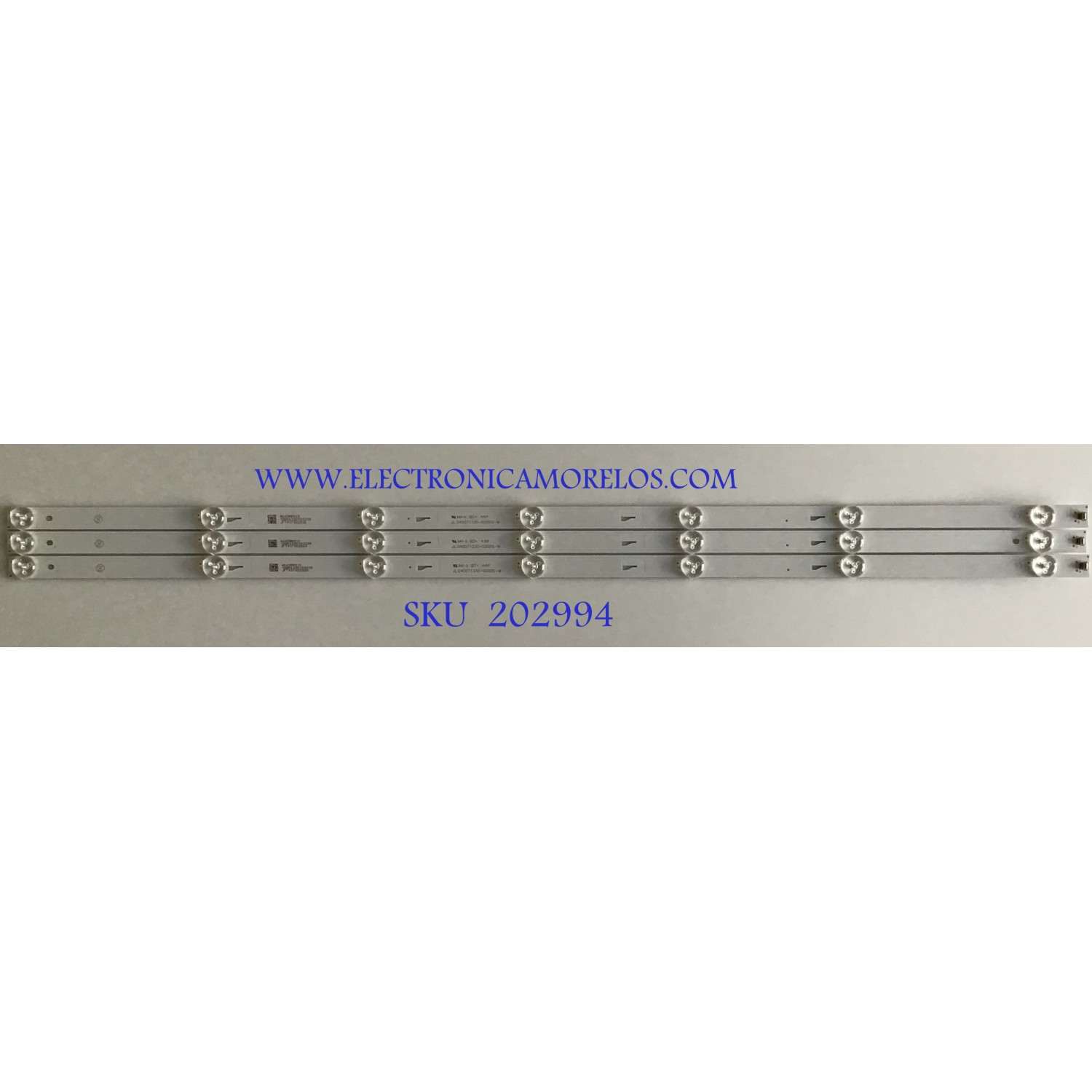 KIT DE LEDS ORIGINAL PARA TV SPECTRA 3 PIEZAS / NUMERO DE PARTE JL.D40071330-020DS-M / 18BE630D180209 / 4640WW013 / PANEL LVF400XPDX E0001 / MODELO 41-FDSPS / 40E31