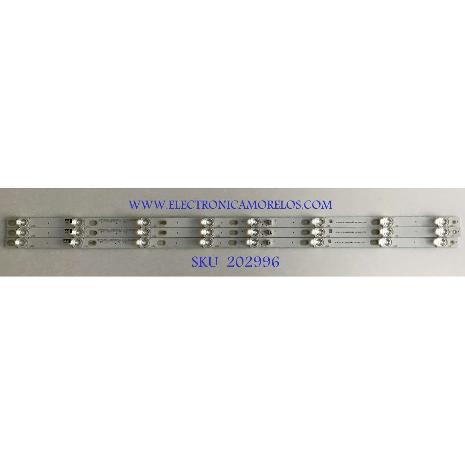 KIT DE LEDS PARA TV TCL (3 PIEZAS) / 4C-LB4308-ZM02J / 0EM43LB06_LED3030F2.1_V1.5_20160923 / PANEL LVF430ND1L