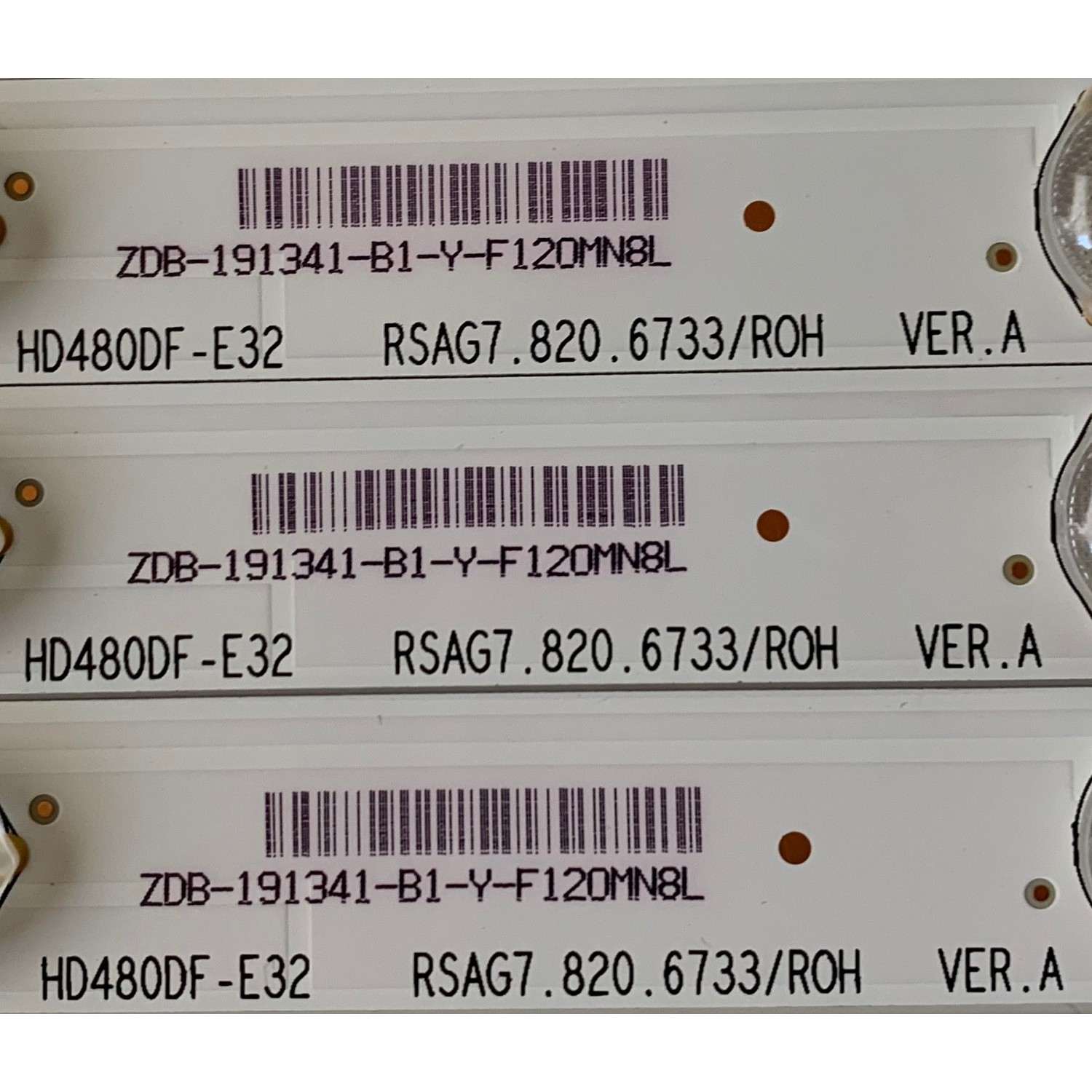 KIT DE LED'S PARA TV INSIGNIA (10 PIEZAS) / NUMERO DE PARTE HD480DF-E32 / RSAG7.820.6733/ROH VER.A / 191341 / PANEL HD480DF-E32(010)\S2\GM\ROH / MODELOS NS-48D420NA16 / NS-48D510NA17 - Imagen 2