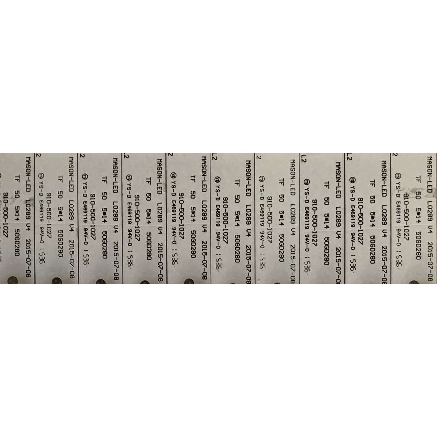 KIT DE LEDS PARA TV PANASONIC (10 PIEZAS) / 910-500-1027 / MASON-LED L0289 V4 / 50GD280 / MODELO TC-50CX400U - Imagen 2