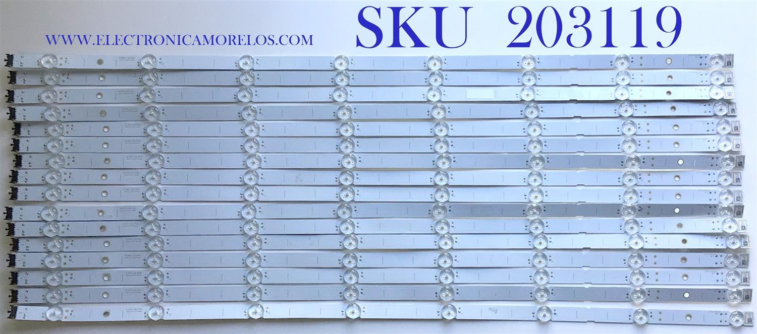 KIT DE LEDS PARA TV SONY (16 PIEZAS) / LB7502A / LB7502A V0_01 / E469119 / PANEL YDAF075DND01 / MODELO XBR-75X900H