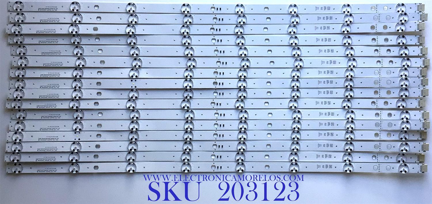 KIT DE LEDS PARA TV LG ORIGINAL 16 PIEZAS / NUMERO DE PARTE EAV64991801 / SSC_Y20_SLIMDRT_65NAN085_S / SSC_Y20_SLIMDRT_65NAN085_REV00 / 65NAN085_S / SSC_Y20_SLIMDRT_EXTENSION_65NAN085_REV00_191024 / PANEL NC650DQB / MODELO 65NANO90UNA / 65NANO91UNA