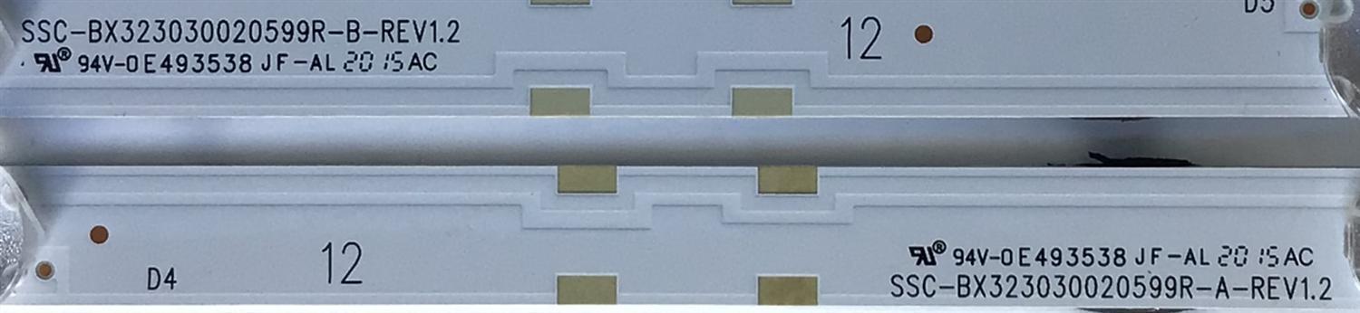KIT DE LED'S PARA TV INSIGNIA (2 PIEZAS) / BX323030020599R / SSC-BX323030020599R-A-REV1.2 / SSC-BX323030020599R-B-REV1.2 / E 493538 / 09810104DC01 / 54M03J54505CA704PBX / 54M03J54505CA704PBX / PE5P-553J-2-7 / PANEL HV320WH8-F55 / MODELO NS-320310NA21 - Imagen 3