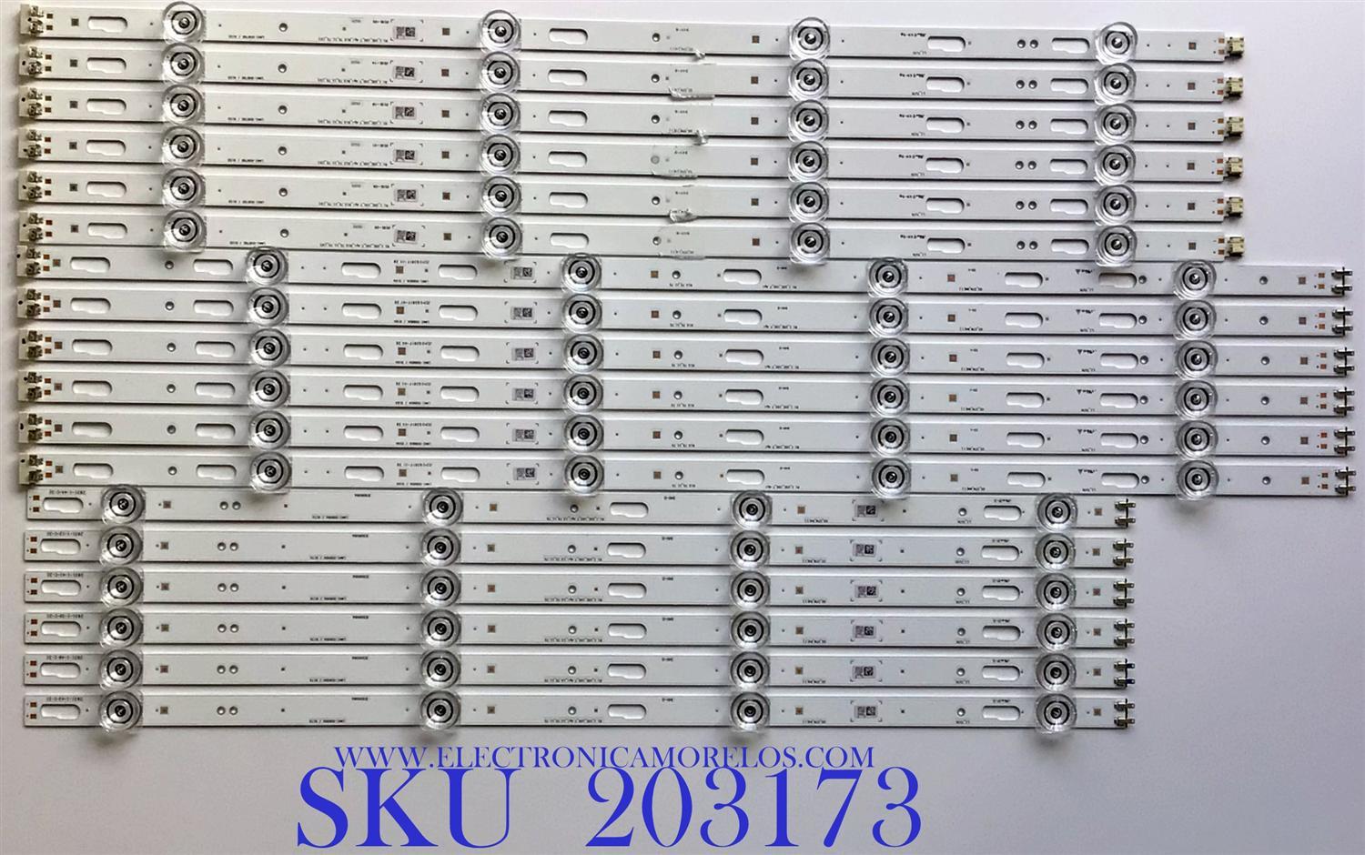 KIT DE LEDS ORIGINAL PARA TV SAMSUNG 18 PIEZAS / BN96-50310A / BN96-50311A / BN96-50312A / R1.1_U5E_100_7.4Pi / L1_TU7K / LM41--00881A / PANEL'S CY-BT075HGLV4H / CY-BT075HGLV3H / CY-BT075HGEV1H MODELOS UN75TU8000FXZA / UN75TU7000FXZA / LH75QETEPGCXZA