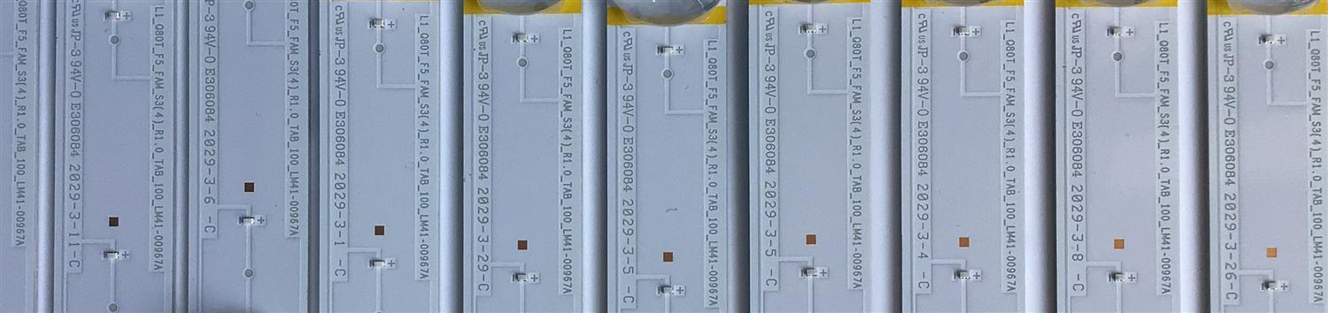 KIT DE LED'S PARA TV SAMSUNG (24 PIEZAS) / NUMERO DE PARTE BN96-50375A / L1_Q80T_FAM_S3(4)_R1.0_TAB_100 / LM41-00967A / V0Q8-650SM-R0 / PANEL CY-TT065FMLV4H / MODELOS QN65Q80TAFXZA FB04 / AB03 / QN65Q8DTAFXZA AB02 / FB03 - Imagen 3