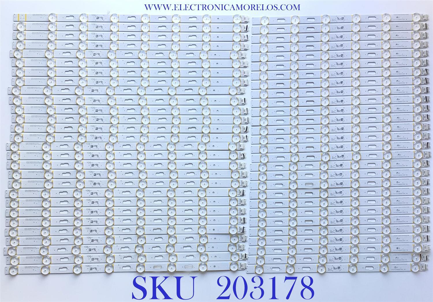 KIT DE LED'S PARA TV SAMSUNG (56 PIEZAS) / NUMERO DE PARTE BN96-50372A / BN96-50373A / LM41-00969A / LM41-00968A / V0Q8-750MA-R0 / V0Q8-750MB-R0 / L1_Q80T_G5_FAM_M6(1)_R1.0_TBM_100 / L1_Q80T_G5_FAM_LR7(1)_R1.0_TBM_100 / PANEL CY-TT075FMLV4H / MODELO QN75