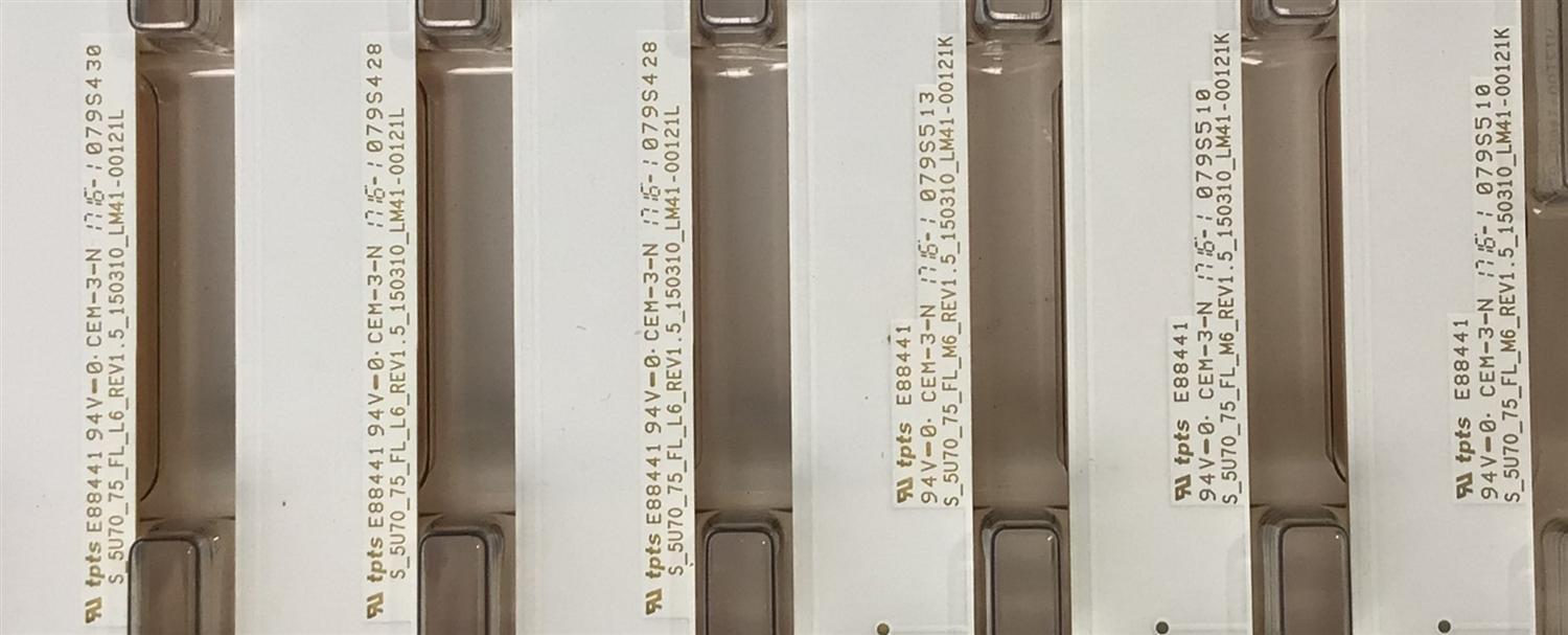 KIT DE LEDS PARA TV SAMSUNG NUEVOS / 27 PZ ORIGINAL / BN96-34763A / BN96-34764A / BN96-34765A / 34763A / 34764A / LM41-00121J  / PANEL CY-GJ075HGLVBH / MODELO UN75JU641DFXZA - Imagen 2