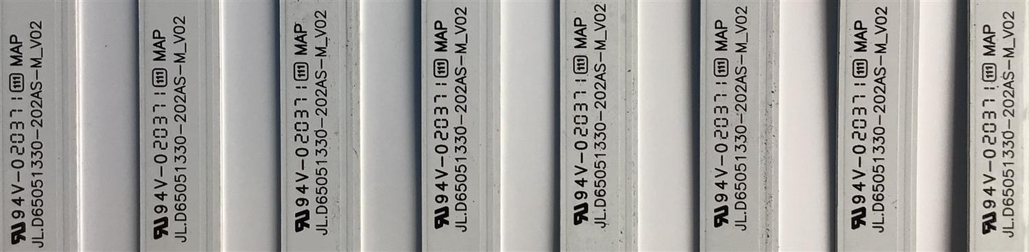 KIT DE LED'S PARA TV VIZIO 8 PIEZAS ORIGINALES / NUMERO DE PARTE JL.D65051330-202AS-M / JL.D65051330-202AS-M V02 / PANEL V650DJ4-D03 / MODELOS V655-H19  LIAIZCNW / LINIZCNW / LINIZCRW / V655-H9  LINIZCKW / V655-H9 - Imagen 3