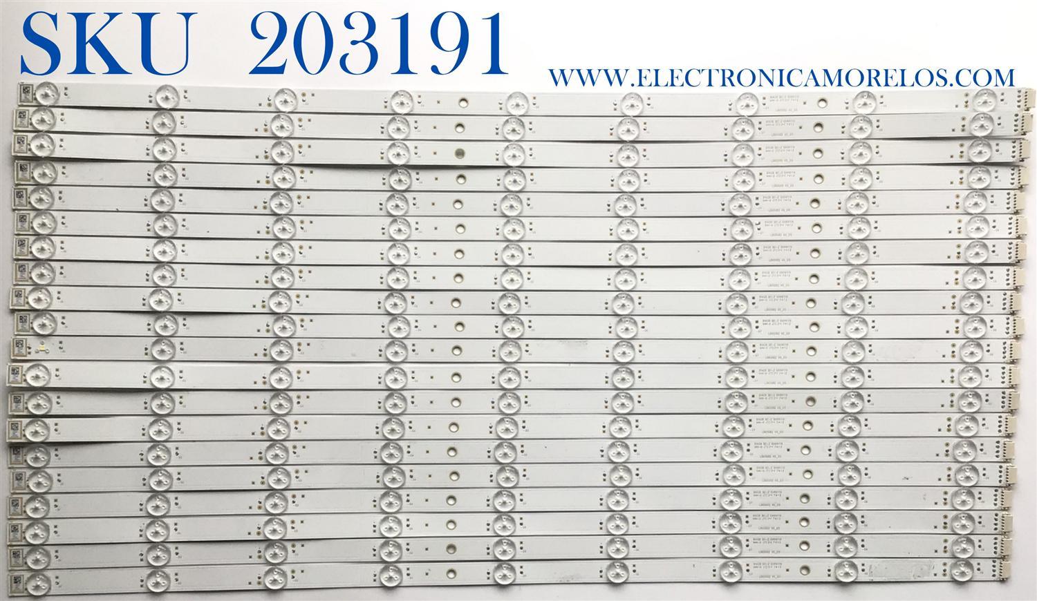 KIT DE LED'S PARA TV SONY (20 PIEZAS) / NUMERO DE PARTE LB65082 / LB65082 V0_05 / E469119 / PANEL YDAF065DNU01 / MODELO XBR-65X950H