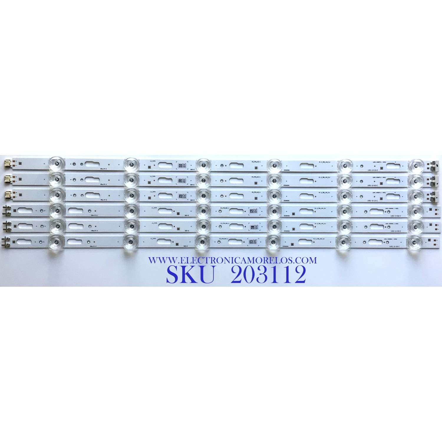 KIT DE LEDS PARA TV SAMSUNG 6 PIEZAS ORIGINALES / NUMERO DE PARTE 50318A / 50317A / LM41-00887A / LM41-00869A / LM41-00888A / LM41-00870A / V0T7-500SMB-R0 / V0T7-500SMA-R0 / PANEL CY-BT050 / MODELOS UN50TU8000FXZA / MAS MODELOS EN DESCRIPCIÓN
