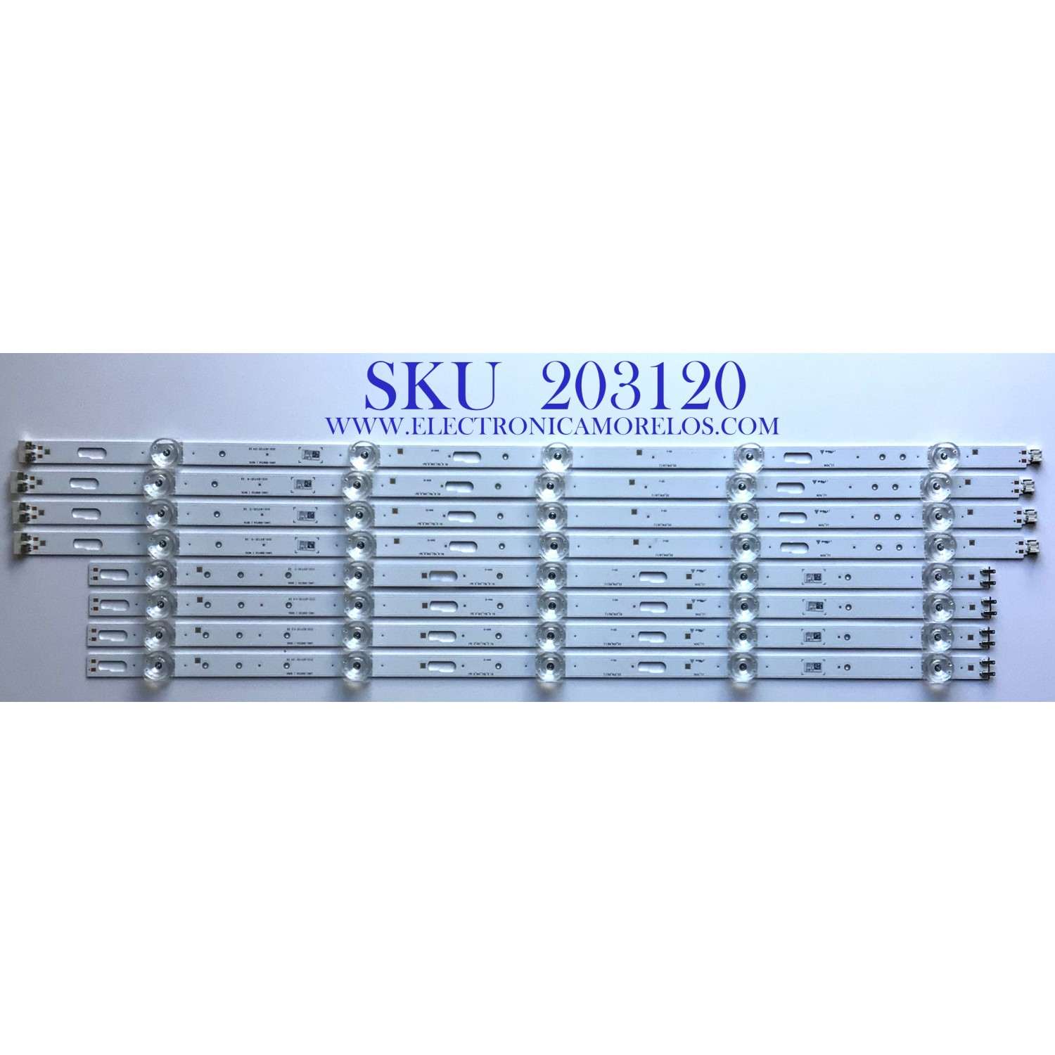 KIT DE LED'S PARA TV SAMSUNG (8 PIEZAS) / BN96-50316A / BN96-50315A / LM41-00871A / LM41-00872A / R1.0_TBJ_100_6_5PI / E5_CFM_L5(1) / E5_CFM_R5(1) / L1_TU7K / SVC550F53 / PANEL CY-BT055HGXV1H / MODELOS UN55TU8000 / UN55TU700DFXZA /  UN55TU8000FXZA WA03