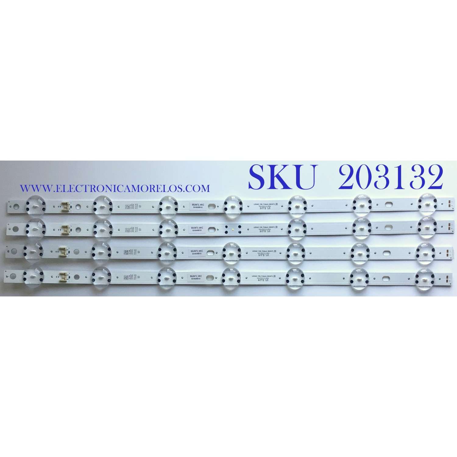 KIT DE LEDS PARA TV LG ORIGINAL 4 PIEZAS / NUMERO DE PARTE EAV64998101 / LEDAZ_Y20_Trident_50UN73_H / LEDAZ Y20 Trident 50UN73 R1.0 / 50UN73_HKC / PANEL NC500DQE-VHHXA / MODELOS 50UN7000PUC / 50UN6950ZUF