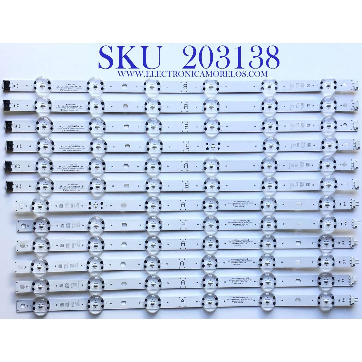 KIT DE LED'S PARA TV LG (12 PIEZAS) / EAV64998801 / EAV64998901 / Y19.5 TRIDENT 82UM75_A_S / Y19.5 TRIDENT 82UM75_B_S / Y19.5 TRIDENT 82UM75_A_REV00_191217 / TRIDENT 82UM75_B_REV00_191217 / PANEL'S HC820DQF-VCXR1 / HC820DQF-SLXR1 / MODELO 82UN857570PUC