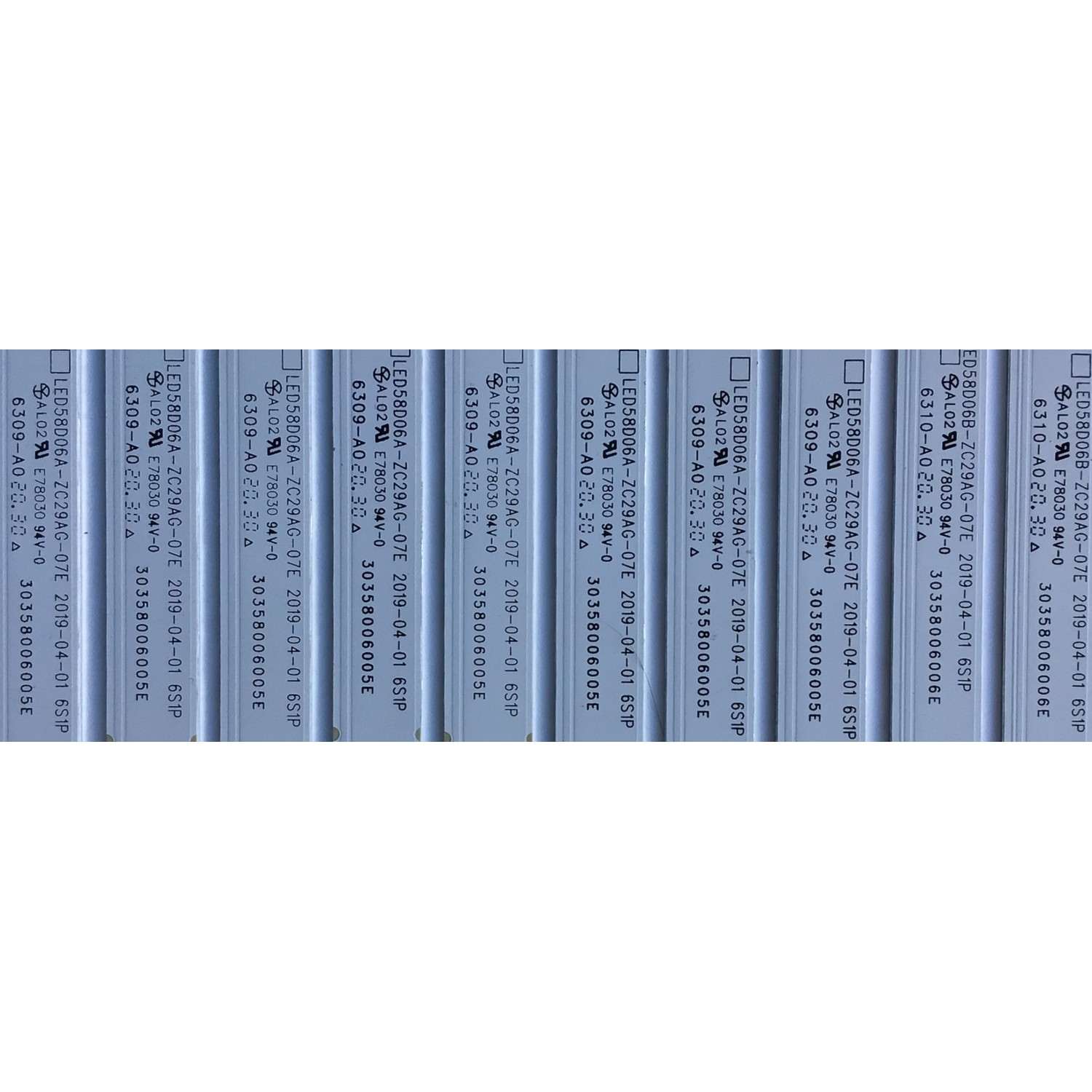KIT DE LEDS PARA TV JVC ORIGINAL 10 PIEZAS / NUMERO DE PARTE LED58D06A / LED58D06B / LED58D06A-ZC29AG-07E / LED58D06B-ZC29AG-07E / 30358006005E / 30358006006E / PANEL CC580PV7D / CC580PV4D VER.03 / MODELO LT-58MAW595  AAP / WR58UX4019 - Imagen 4