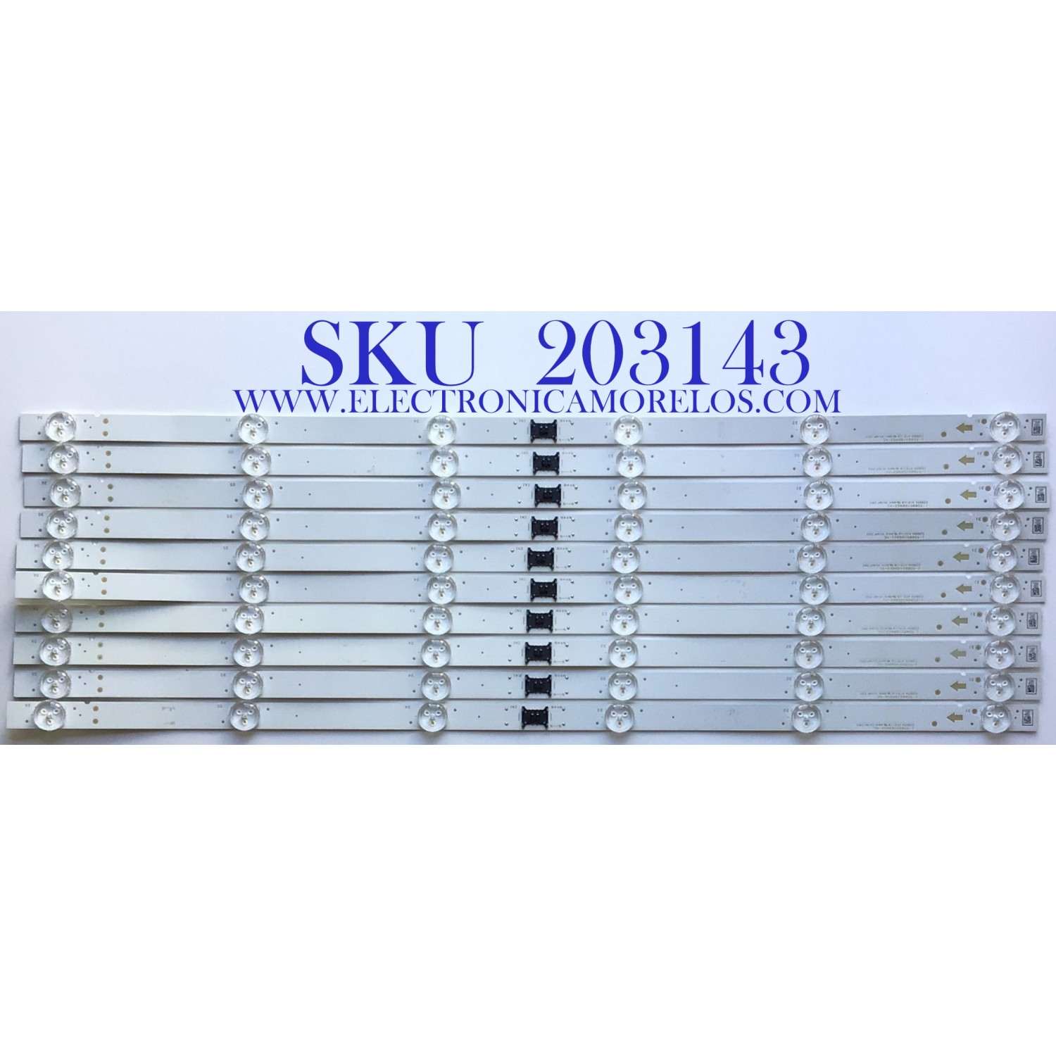 KIT DE LED'S PARA TV SONY (10 PIEZAS) / NUMERO DE PARTE  I-5500SY80062-VC / E330254   XYS-10 / FW2CN / PANEL HV550QUB-N5M / YSAF055CNO01 / MODELO XBR-55X800H 