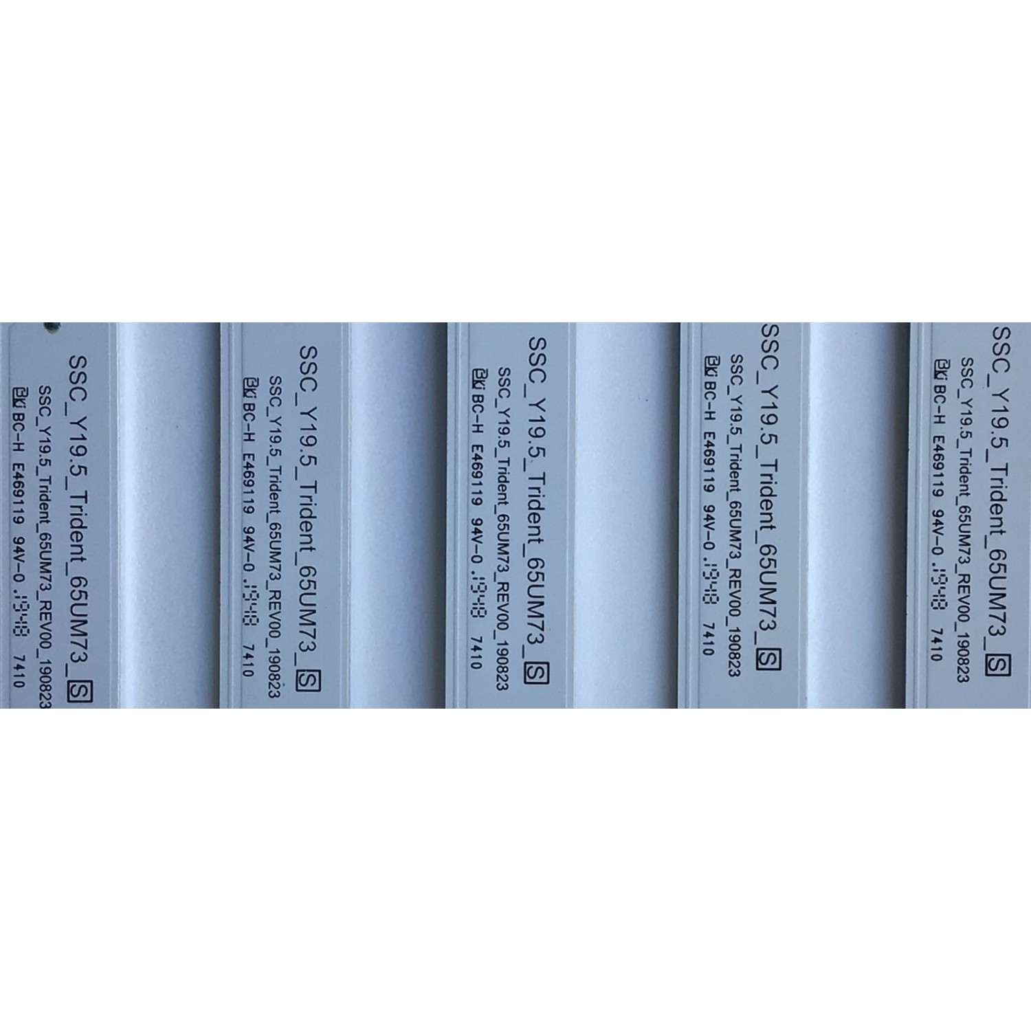 KIT DE LEDS PARA TV LG ORIGINAL 5 PIEZAS / NUMERO DE PARTE  EAV64992901 / SSC_Y19.5_Trident_65UM73_S / SSC_Y19.5_Trident_65UM73_REV00_190823 / E469119 / PANEL NC650DQG-ABHX7 / MODELO 65UN7300AUD - Imagen 3