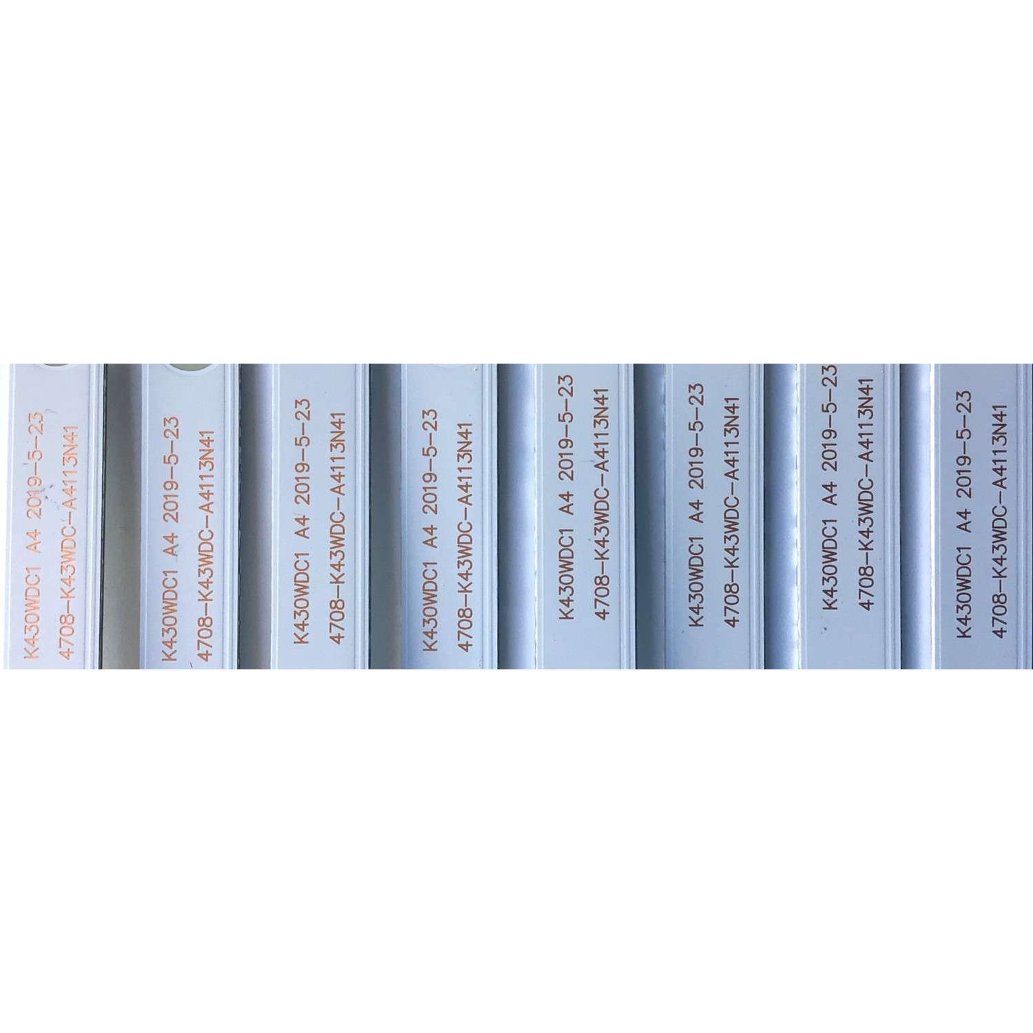 KIT DE LED'S PARA TV TOSHIBA (8 PIEZAS) / NUMERO DE PARTE  T430QCN03.0 / K430WDC1 / 4708-K43WDC-A4113N41 / 471R1P62 / K430WDCRA204 / K430WDC1  A4 / E466169 / AL-01-B / PANEL T430QCN03.0 / MODELO 43LF621U21 - Imagen 3