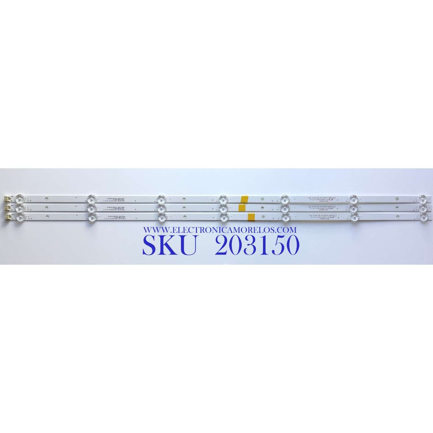 KIT DE LED'S PARA TV ELEMENT (3 PIEZAS) / NUMERO DE PARTE  303WY390042 / 0Y39D07-ZC22AG-04 / 532WY390M12 / E469119 / PANEL CN385CN7520 / MODELO ELSW3917BF