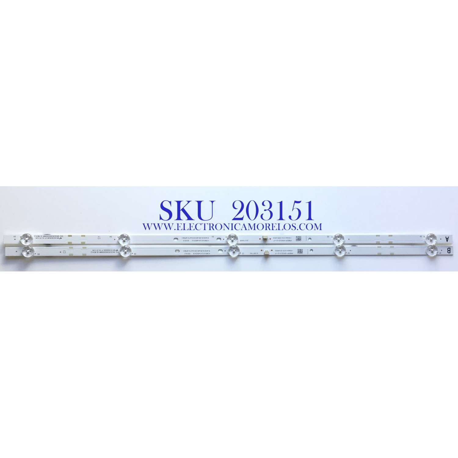 KIT DE LED'S PARA TV INSIGNIA (2 PIEZAS) / BX323030020599R / SSC-BX323030020599R-A-REV1.2 / SSC-BX323030020599R-B-REV1.2 / E 493538 / 09810104DC01 / 54M03J54505CA704PBX / 54M03J54505CA704PBX / PE5P-553J-2-7 / PANEL HV320WH8-F55 / MODELO NS-320310NA21