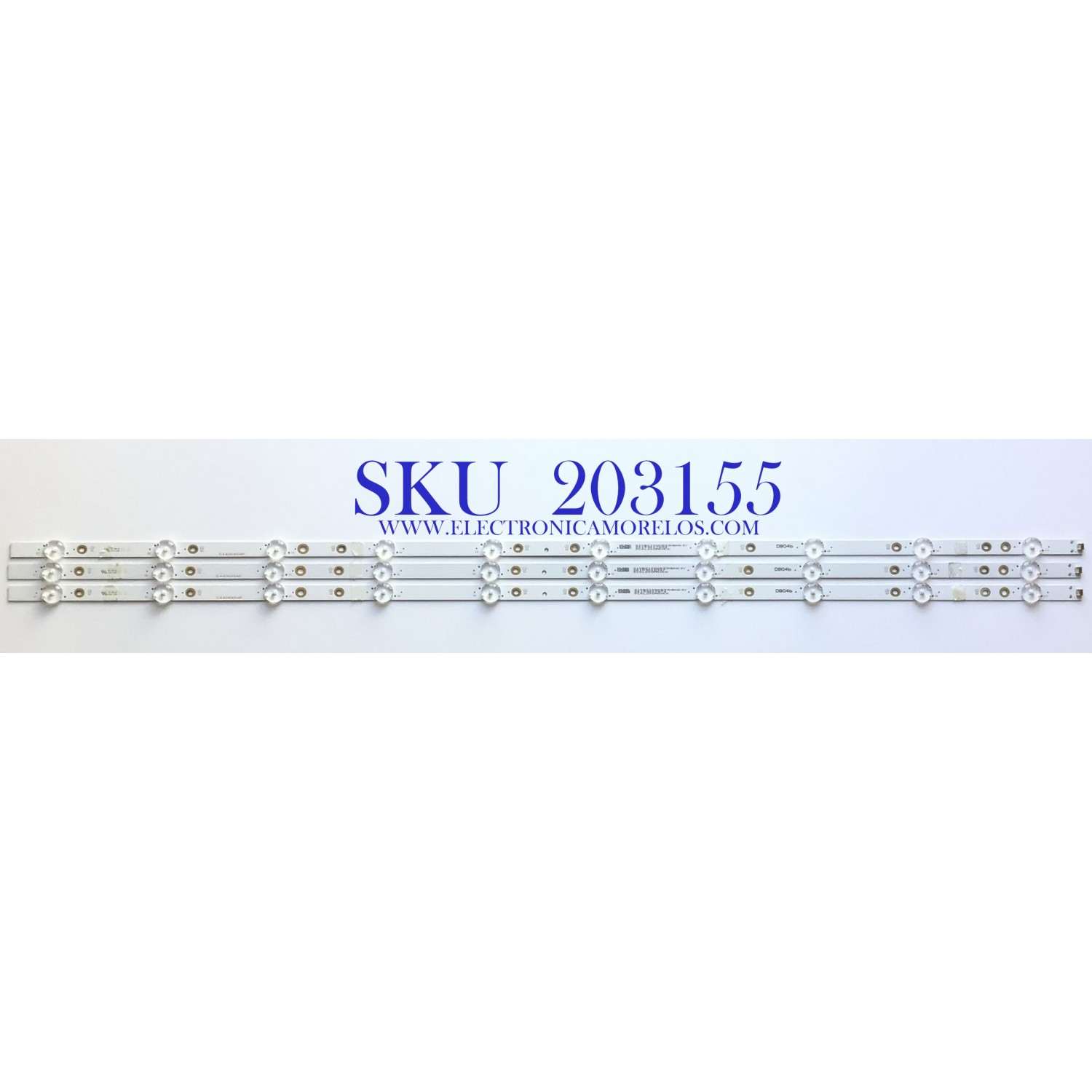 KIT DE LED'S PARA TV INSIGNIA (3 PIEZAS) / NUMERO DE PARTE IC-A-AOAG43DA87 / 210BZ10D0B33HBH0 3Y / 0 C0L20QM0HCK / DB04b / PANEL TPT430U3-QVN03.U / MODELO NS-43DF710NA21