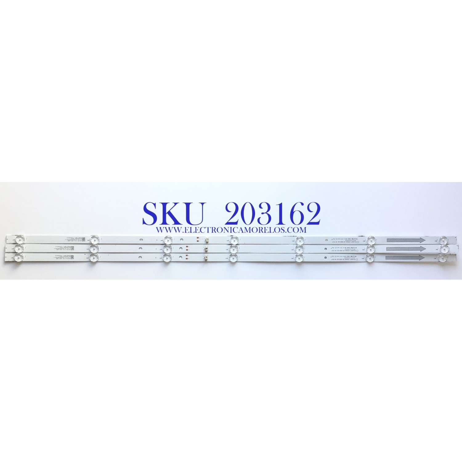 KIT DE LED'S PARA TV HITACHI (3 PIEZAS) / NUMERO DE PARTE  303TC430040 / TCL43D07-ZC62AG-03 / 4C-LB430T-ZC9 / TC430M13 / 200511BF1 / PANEL LVF430PADX E0090 / MODELO 43D33