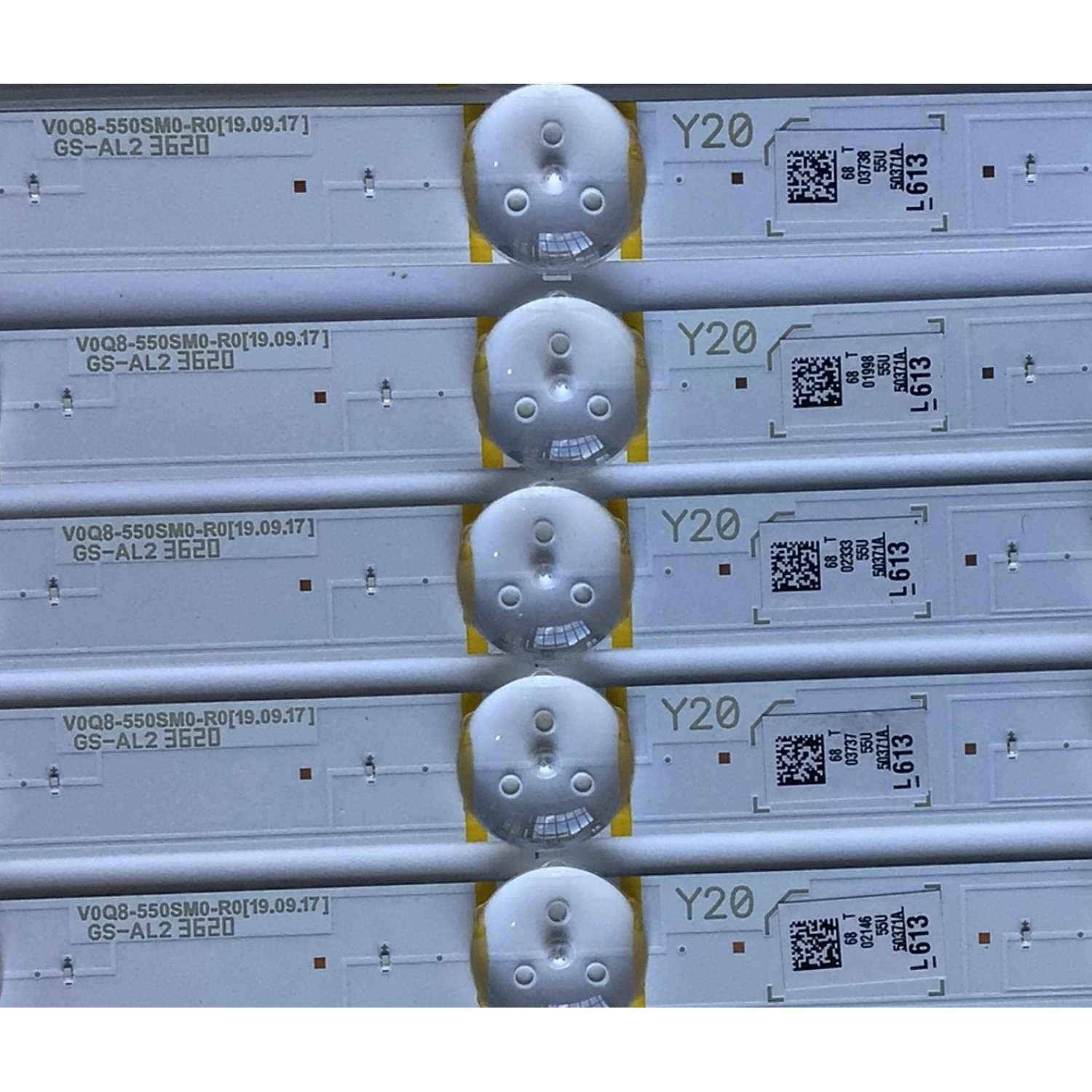 KIT DE LED'S PARA TV SAMSUNG (20 PIEZAS) / NUMERO DE PARTE BN96-50371A / 50371A / V0Q8-550SM0-R0 / GS-AL2 / PANEL CY-TT055FMLV4H / MODELOS QN55Q80TAFXZA / QN55Q80TAFXZA FA03 / AC02 / QN55Q8DTAFXZA FA03 / AC02 - Imagen 3