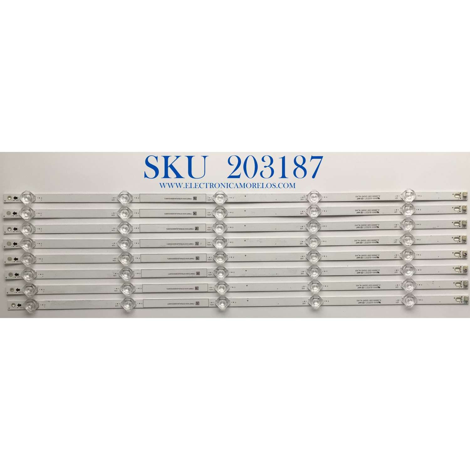 KIT DE LED'S PARA TV VIZIO 8 PIEZAS ORIGINALES / NUMERO DE PARTE JL.D65051330-202AS-M / JL.D65051330-202AS-M V02 / PANEL V650DJ4-D03 / MODELOS V655-H19  LIAIZCNW / LINIZCNW / LINIZCRW / V655-H9  LINIZCKW / V655-H9