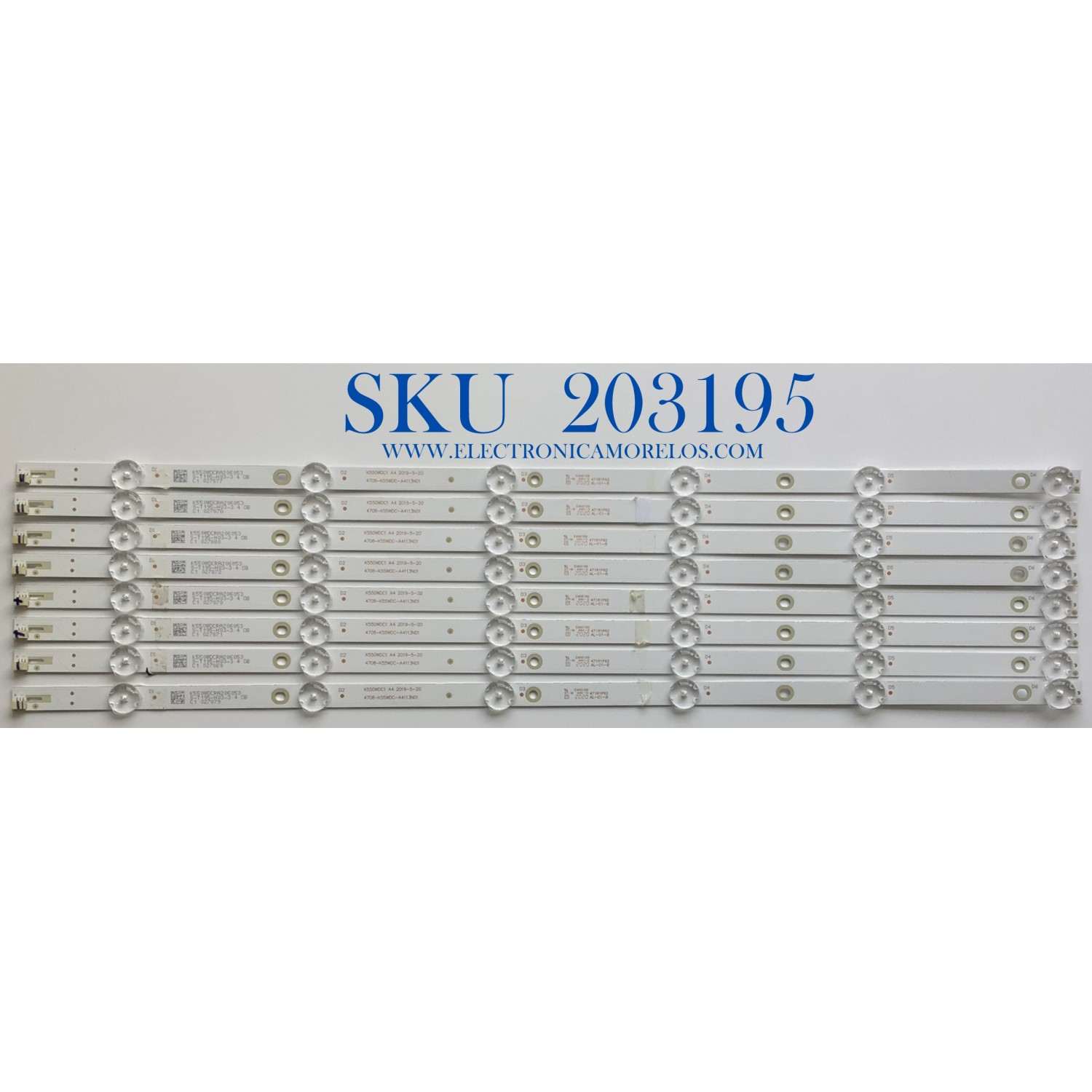 KIT DE LED'S PARA TV TOSHIBA (8 PIEZAS) / NUMERO DE PARTE 4708-K55WDC-A4113N01 / K550WDC1 A4  / 471R1P62 / E466169 / PANEL K550WDCRA-UK350A7 / MODELO 55LF621U21