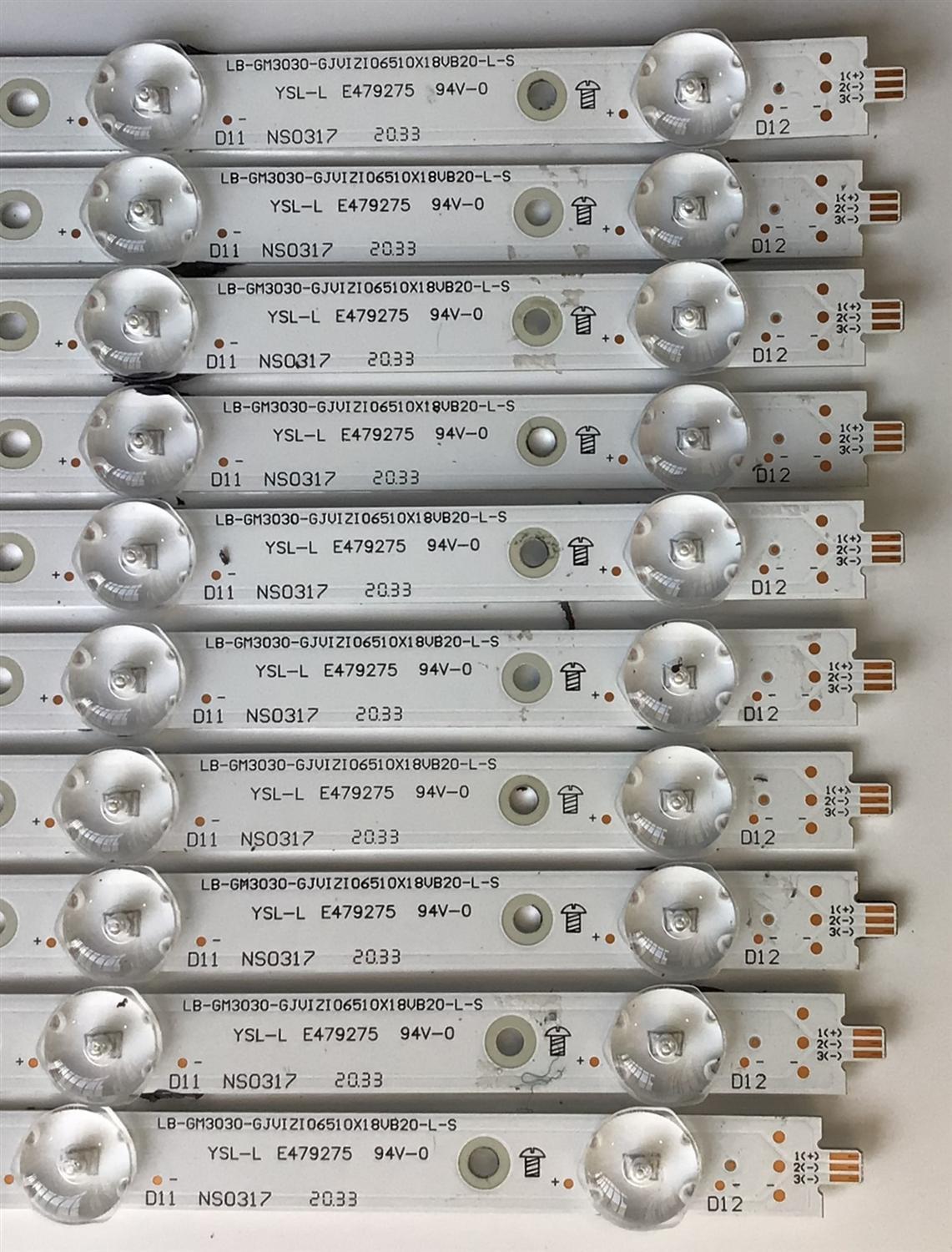 KIT DE LED'S PARA TV VIZIO (20 PIEZAS) / NUMERO DE PARTE NS0317 / LB-GM3030-GJVIZIO6510X18VB20-L-S / LB-GM3030-GJVIZIO6510X18VB20-R-S / 210BZ06DRB339CF04X / 50B2000NDM9N / 65VB20-L / 65VB20-R / PANEL TPT650UA-QVN07.U / MODELO M65Q7-H1 - Imagen 2