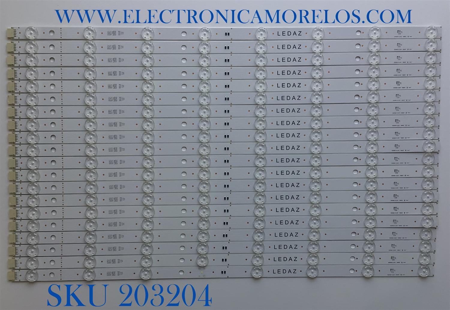 KIT DE LED'S PARA TV LG (20 PIEZAS) / NUMERO DE PARTE EAV64033102 / 55SK85-8LED-180521 / PANEL HC550DQB-SLUA5-212X / MODELO 55SM9000PUA