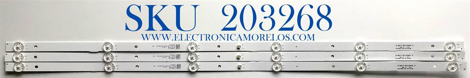 KIT DE LED'S PARA TV ELEMENT (3 PIEZAS) / NUMERO DE PARTE JL.D38561330-114BS-M / 8149010039004 / 18BE530 / PANEL CN385CN9520 / MODELOS  ELSW3917BF / ELSW3917BF K7D1M