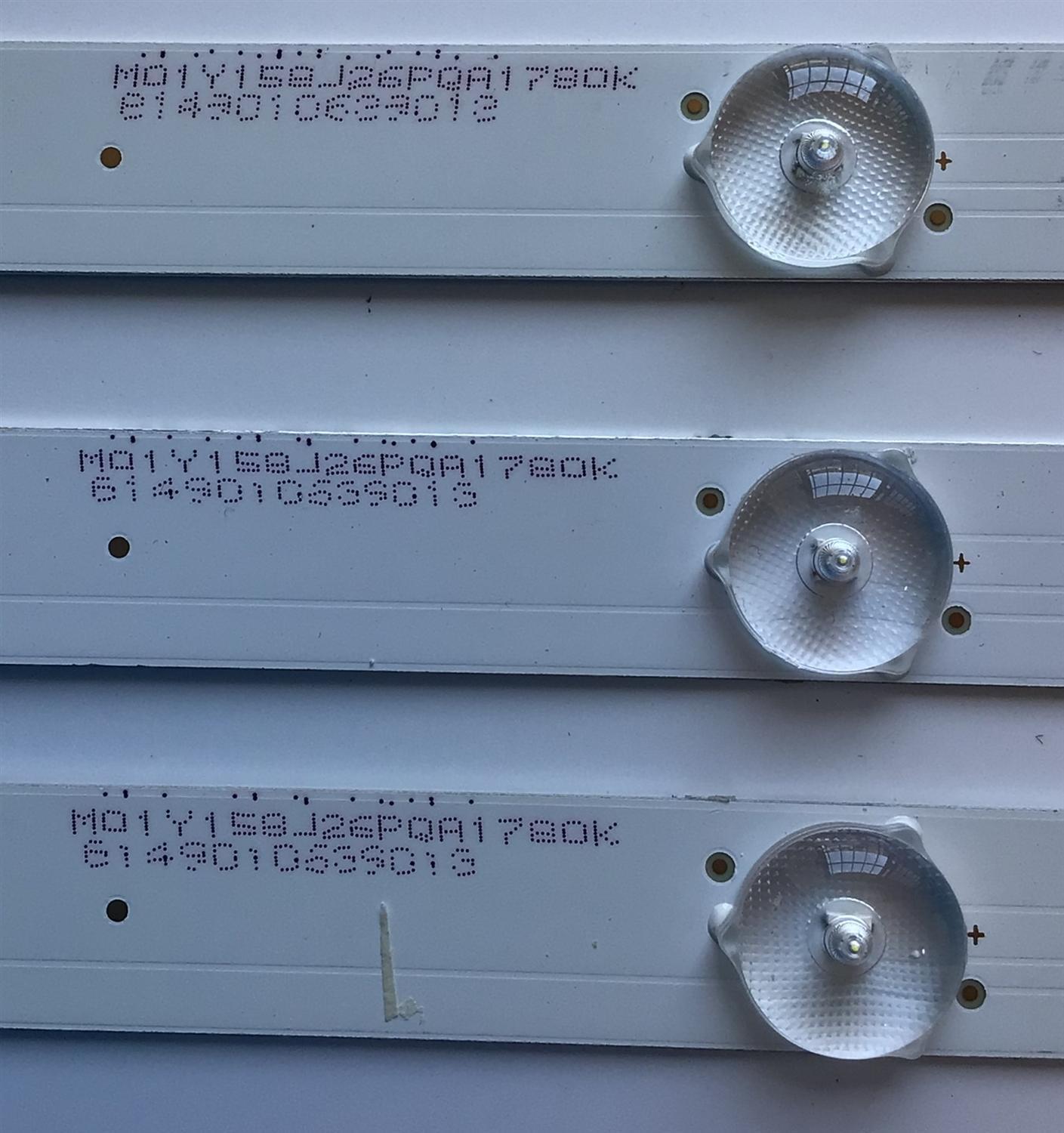 KIT DE LED'S PARA TV ELEMENT (3 PIEZAS) / NUMERO DE PARTE CRH-K38.53030T030675W / CRH-K38.53030T030675W-REV1.6W / M01Y158J26PQR1780K / 208708.2 / PANEL CN385CN7520 / MODELO ELSW3917BF - Imagen 3