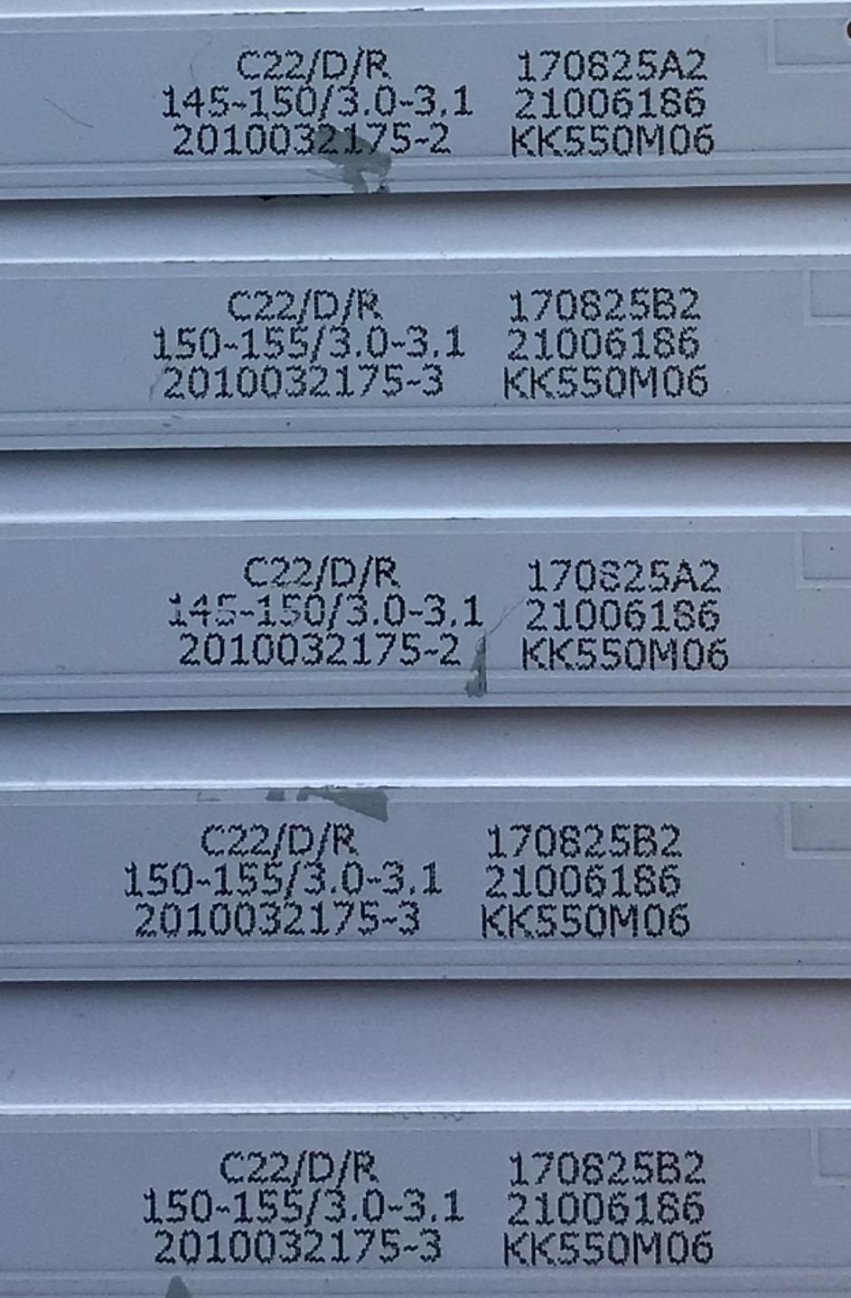 KIT DE LED'S PARA TV ELEMENT (10 PIEZAS) / NUMERO DE PARTE 303KK550040 / KSKK55D05-ZC22AG-04 / KK550M07 / 170830A2 / PANEL'S MD5533YTAF / MD5534YTAF / MD5532YTSF / MD5541YTCF / MD5535YTAF / MD5536YTAF / MODELOS ELEFW5517 / ELEFW5518 - Imagen 2
