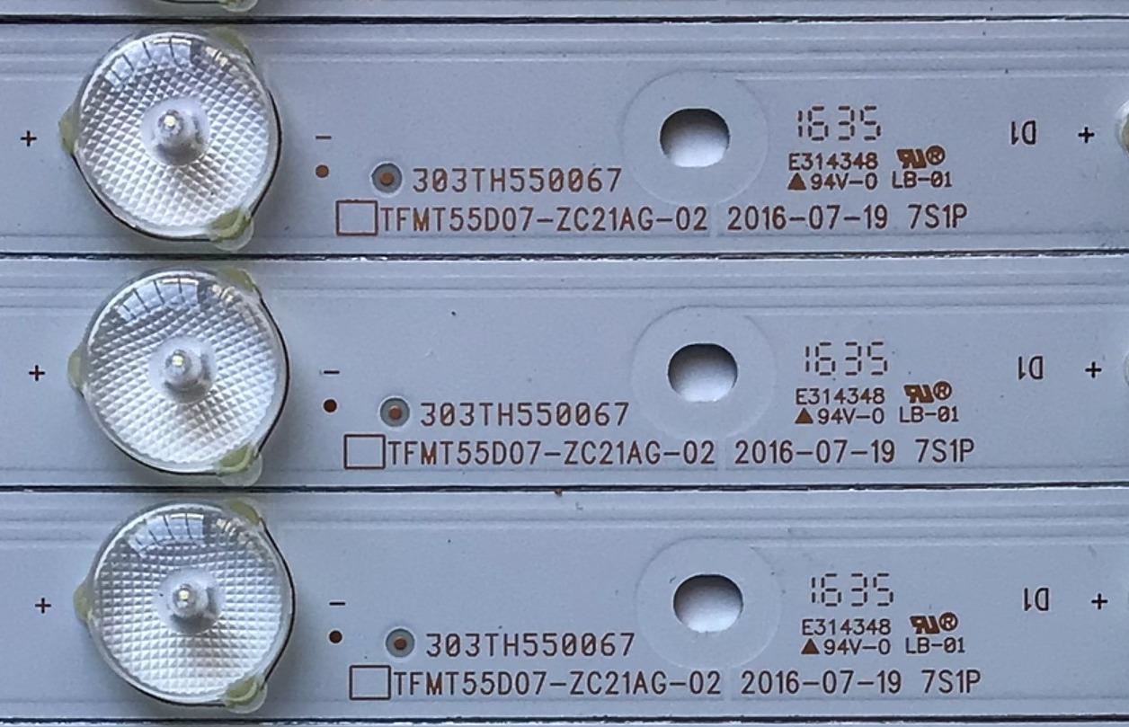 KIT DE LED'S PARA TV WESTINGHOUSE (12 PIEZAS) / NUMERO DE PARTE 303TH550067 / TFMT55D07-ZC21AG-02 / TH550M17 / 910-550-1047 / PANEL T550-DXA-DLED / MODELO WD55FB1530 - Imagen 3