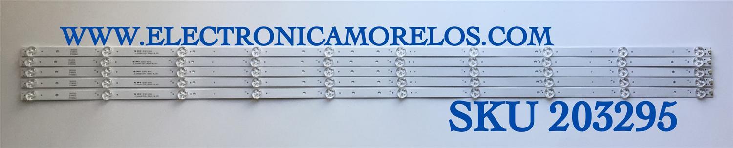KIT DE LED'S PARA TV ELEMENT (5 PIEZAS) / NUMERO DE PARTE JL.D550A1330-390AS-M / JL.D550A1330-390AS-M_V01 / 21006942 / PANEL LSC550FN11 / MODELOS E4SW5518 / E4SFT5517 H8D1H 