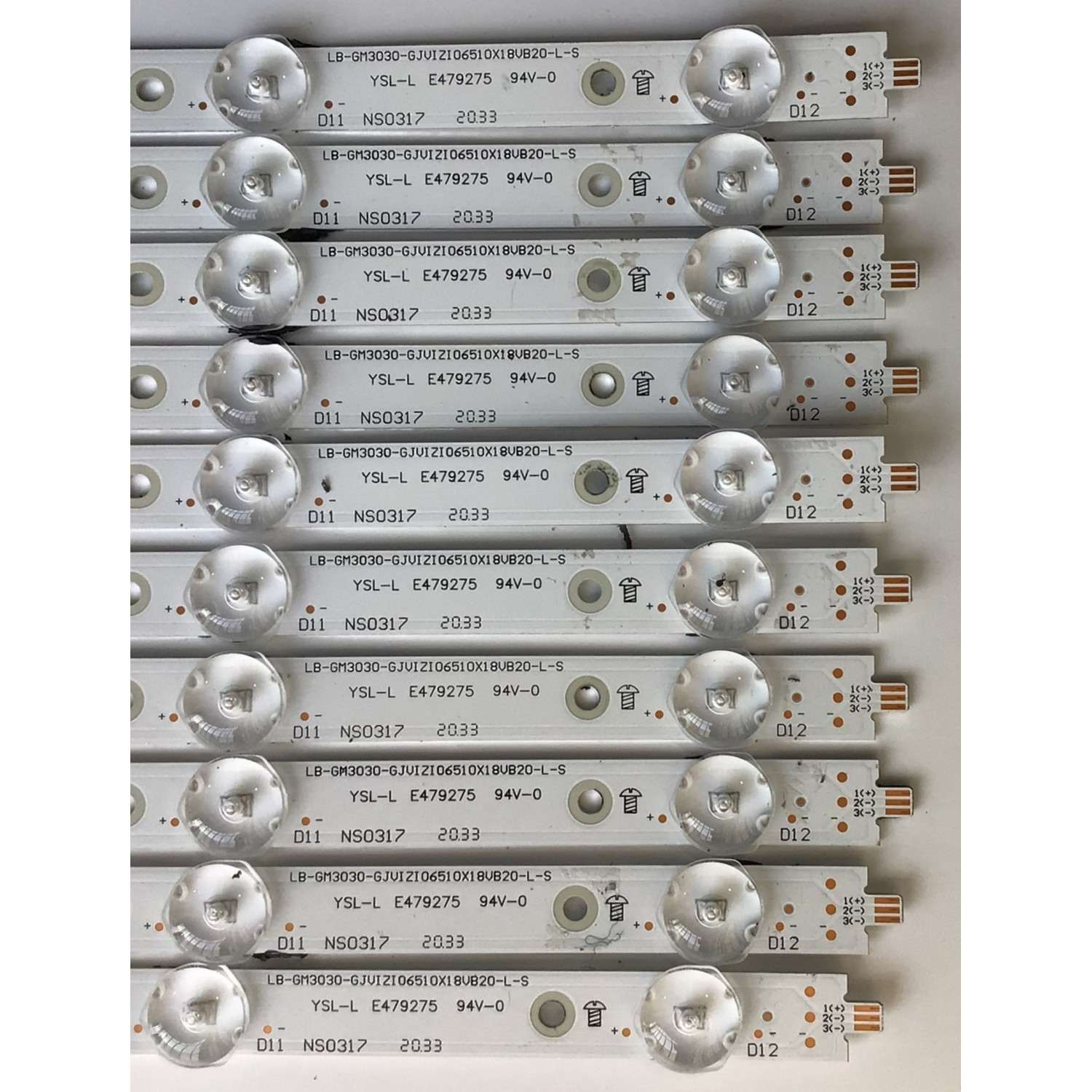 KIT DE LED'S PARA TV VIZIO (20 PIEZAS) / NUMERO DE PARTE NS0317 / LB-GM3030-GJVIZIO6510X18VB20-L-S / LB-GM3030-GJVIZIO6510X18VB20-R-S / 210BZ06DRB339CF04X / 50B2000NDM9N / 65VB20-L / 65VB20-R / PANEL TPT650UA-QVN07.U / MODELO M65Q7-H1 - Imagen 2