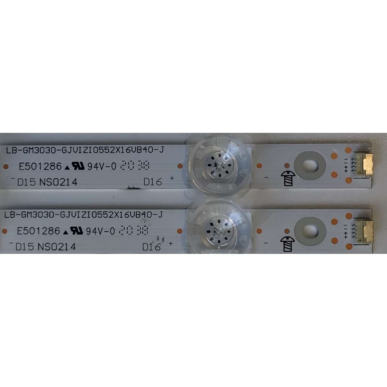 KIT DE LED'S PARA TV VIZIO (2 PIEZAS) / NUMERO DE PARTE LB-GM3030-GJVIZI0552X16VB40-J / 210BZ16D0B334BMC1X / 44T0T44GEH9N / 55VB0-CKD / PANEL TPT550F2-PU4L01.Q REV:S01C / MODELOS V555-H1 / V555-H1 LTCDZHKW - Imagen 2