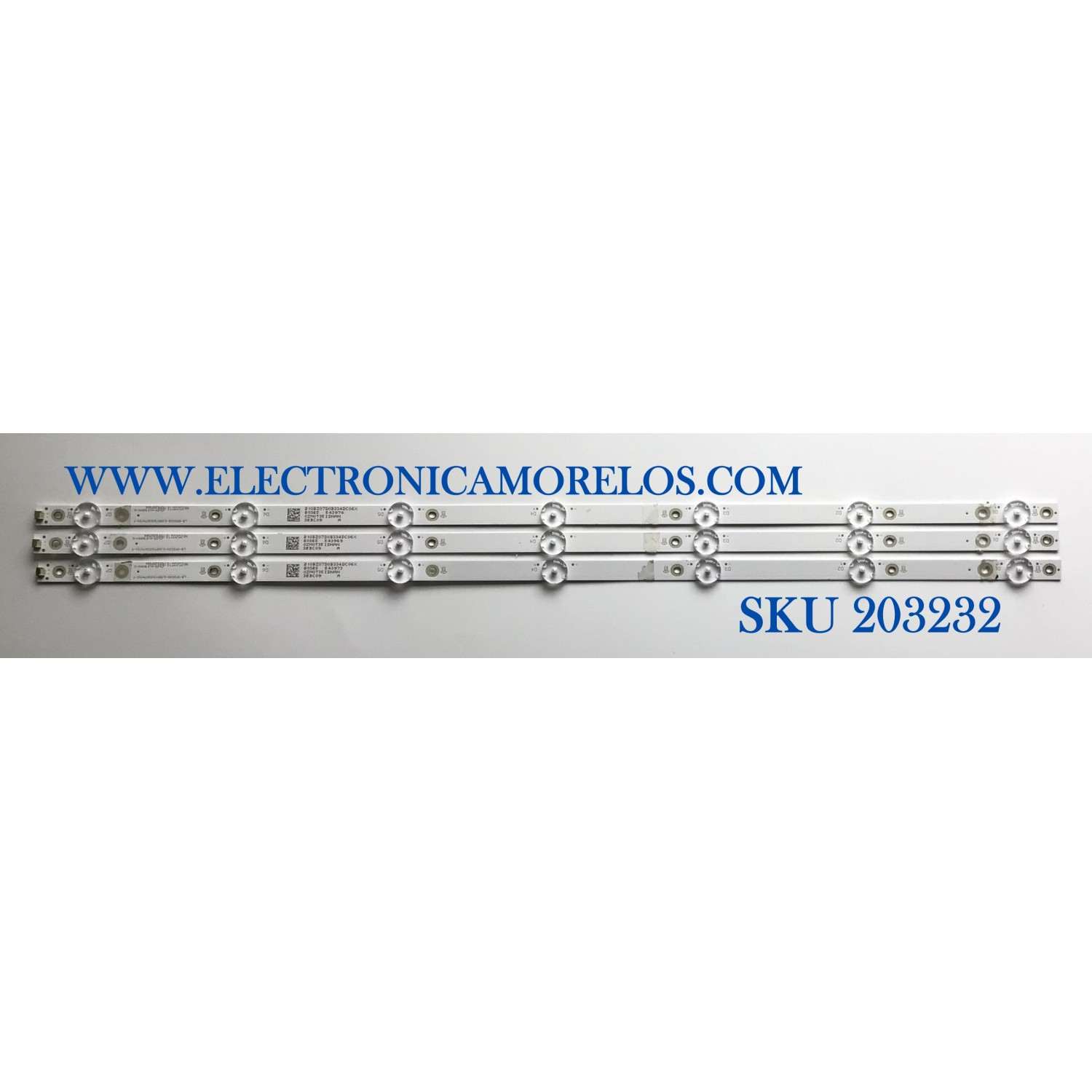 KIT DE LED'S PARA TV INSIGNIA (3 PIEZAS) / NUMERO DE PARTE LB-GM3030-GJBBY3153X7AT92-T / GM3030 / GJBBY3153X7AT92 / 210BZ07D0B334DC06X / 32BC09 / PANEL TPT320B5-HIF01.D / MODELO NS-32DF310NA19