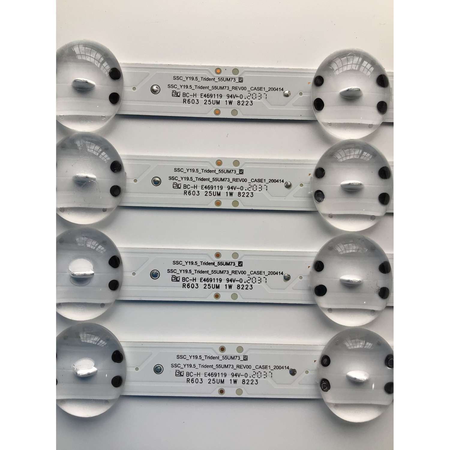 KIT DE LED'S PARA TV LG (4 PIEZAS) / NUMERO DE PARTE EAV65006701 / SSC_Y19.5_Trident_55UM73_S / SSC_Y19.5_Trident_55UM73_REV00_CASE1 / PANEL NC550DQG-AAHX3 / MODELO 55UN7300AUD.BUSWLKR - Imagen 2