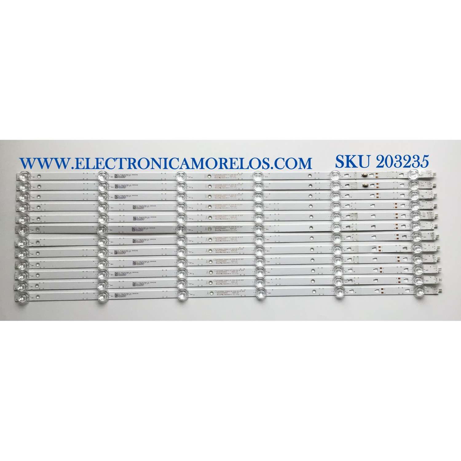 KIT DE LED'S PARA TV ONN / JVC (12 PIEZAS) / NUMERO DE PARTE 30370006003 / 30370006004 / LED70D06A-ZC66AG-03 / LED70D06B-ZC66AG-03 / E78030 / PANEL JE695REHB9L / MODELOS 100012588 / LT-70MAW795