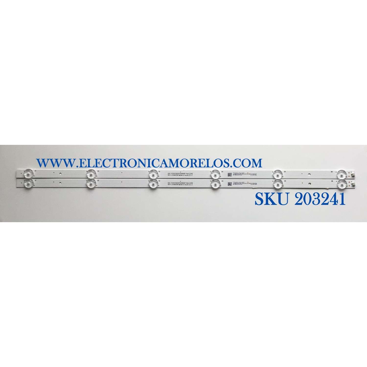 KIT DE LED'S PARA TV VIZIO (2 PIEZAS) / NUMERO DE PARTE F32VZ3030T020694P / SSC-F32VZ3030T020694P-REV1.2 AD / 70401-01137 / SVB20F20 / PANEL BOEI320WU1 / MODELO D32F-G4