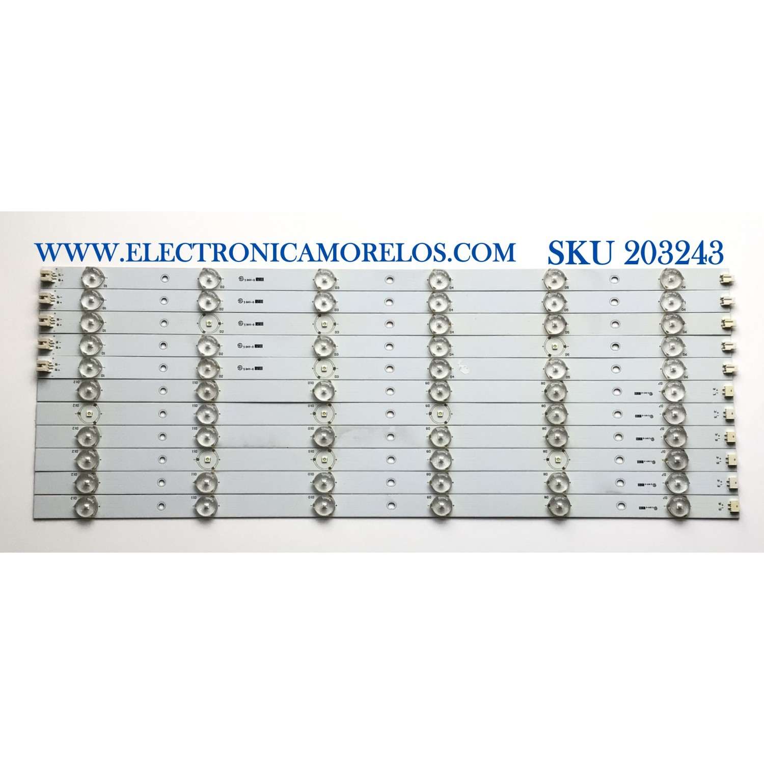 KIT DE LED'S PARA TV SEIKI (11 PIEZAS) / NUMERO DE PARTE B001PGBYZF8L / L.14.165009010 / L.14.165009020 / PANEL T500H1-P01-D02 / MODELO SE501TS