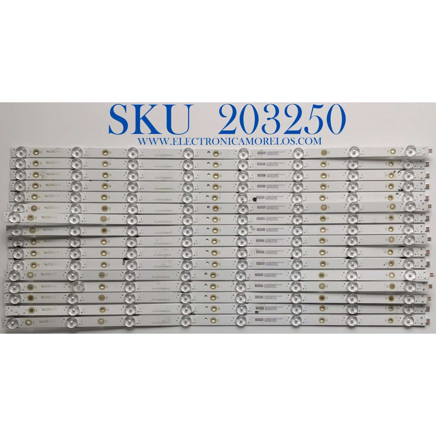 KIT DE LED'S PARA TV VIZIO (16 PIEZAS) / NUMERO DE PARTE IC-A-AOAG50DB10A / 210BZ08D0B33L / 4504940L6CK / PANEL TPT500U1-QVN03.U / MODELO M50Q7-H1