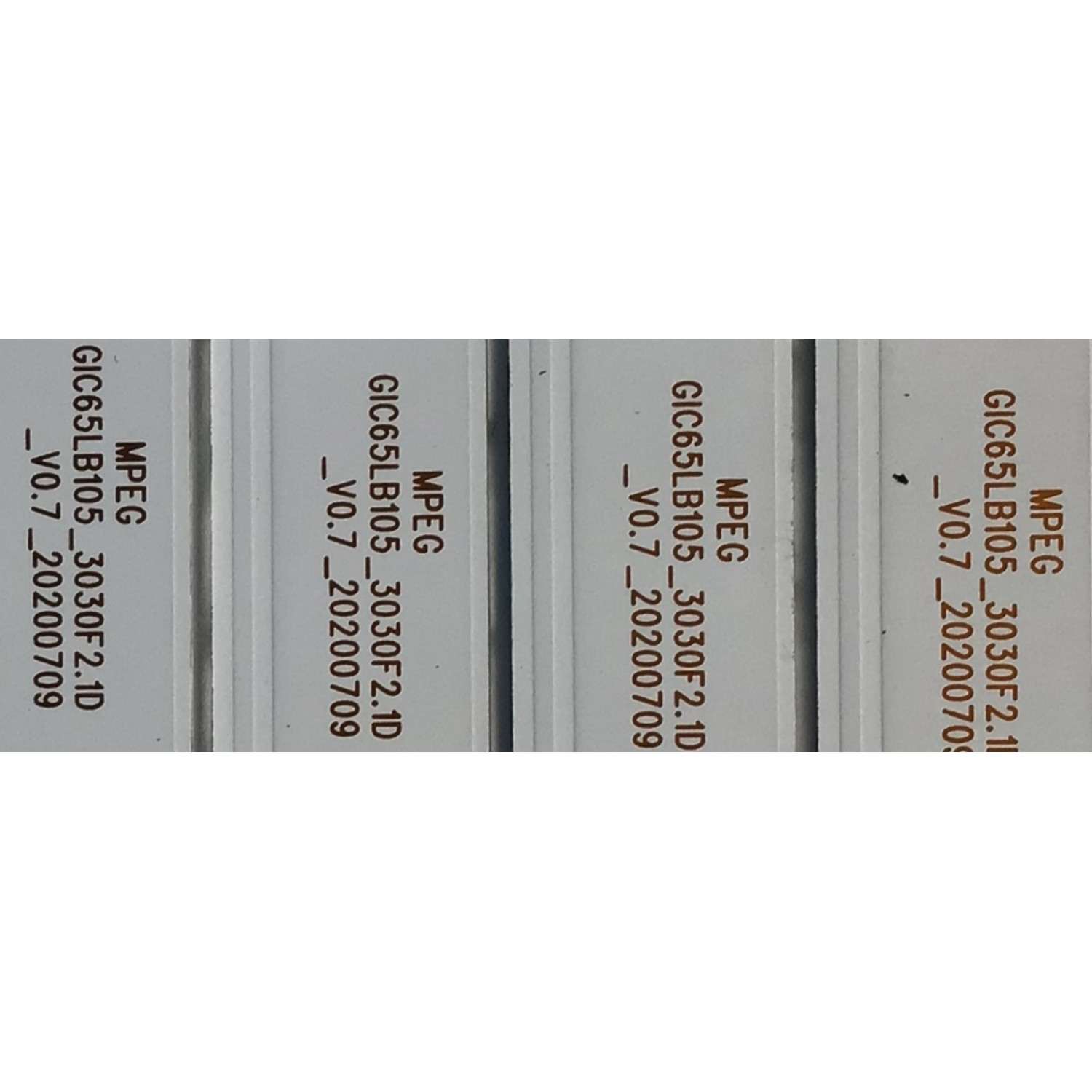 KIT DE LED'S PARA TV TCL (4 PIEZAS) / NUMERO DE PARTE GIC65LB105_3030F2.1D / GIC65LB105_3030F2.1D_V07_20200709 / 4C-LB6512-ZM05J / PANEL LVU650NDEL / MODELO 65S435 / 65S434 / 65S431 - Imagen 3
