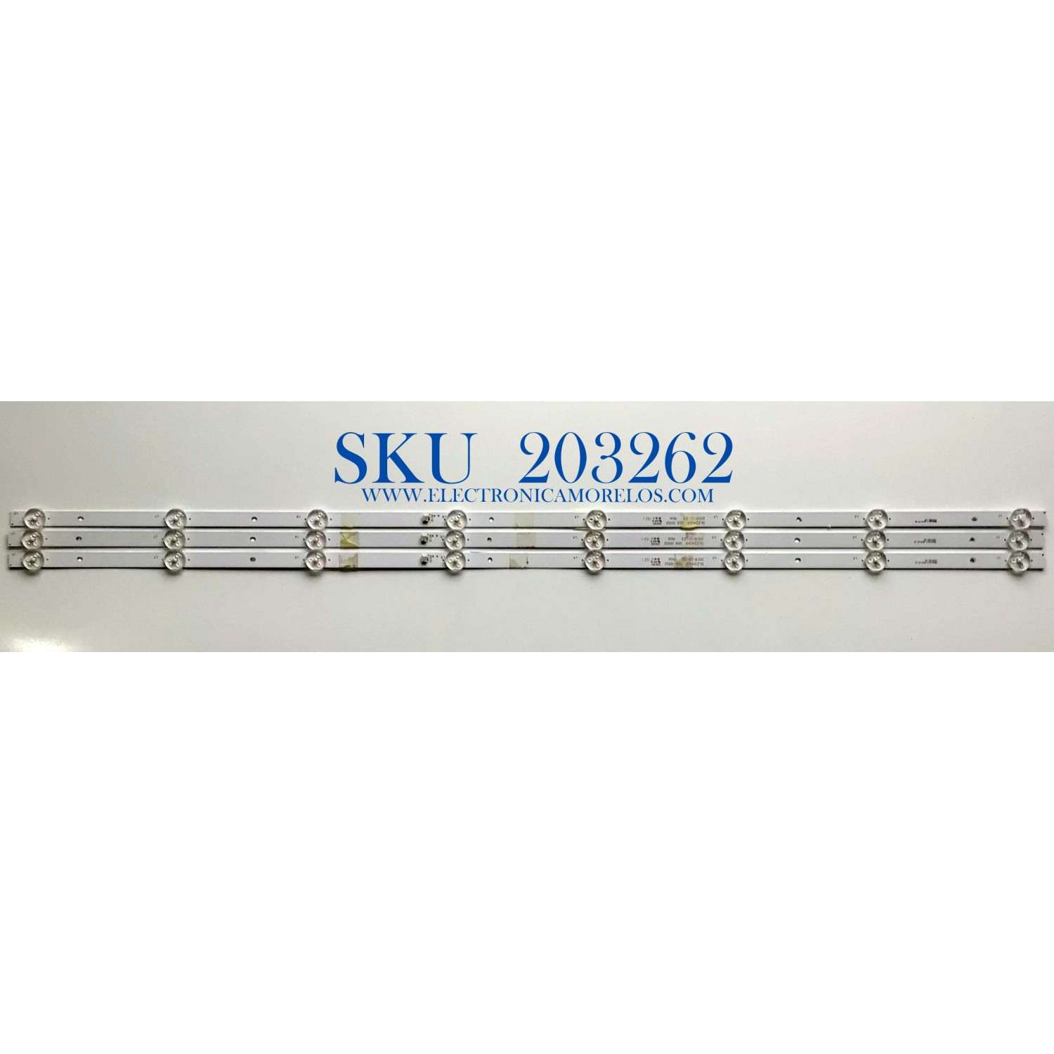 KIT DE LED'S PARA TV ONN (3 PIEZAS) / NUMERO DE PARTE DLED43HF-3X8 / DLED43HF 3X8 0002 / MODELOS 100002460 / ONA43UB19E04