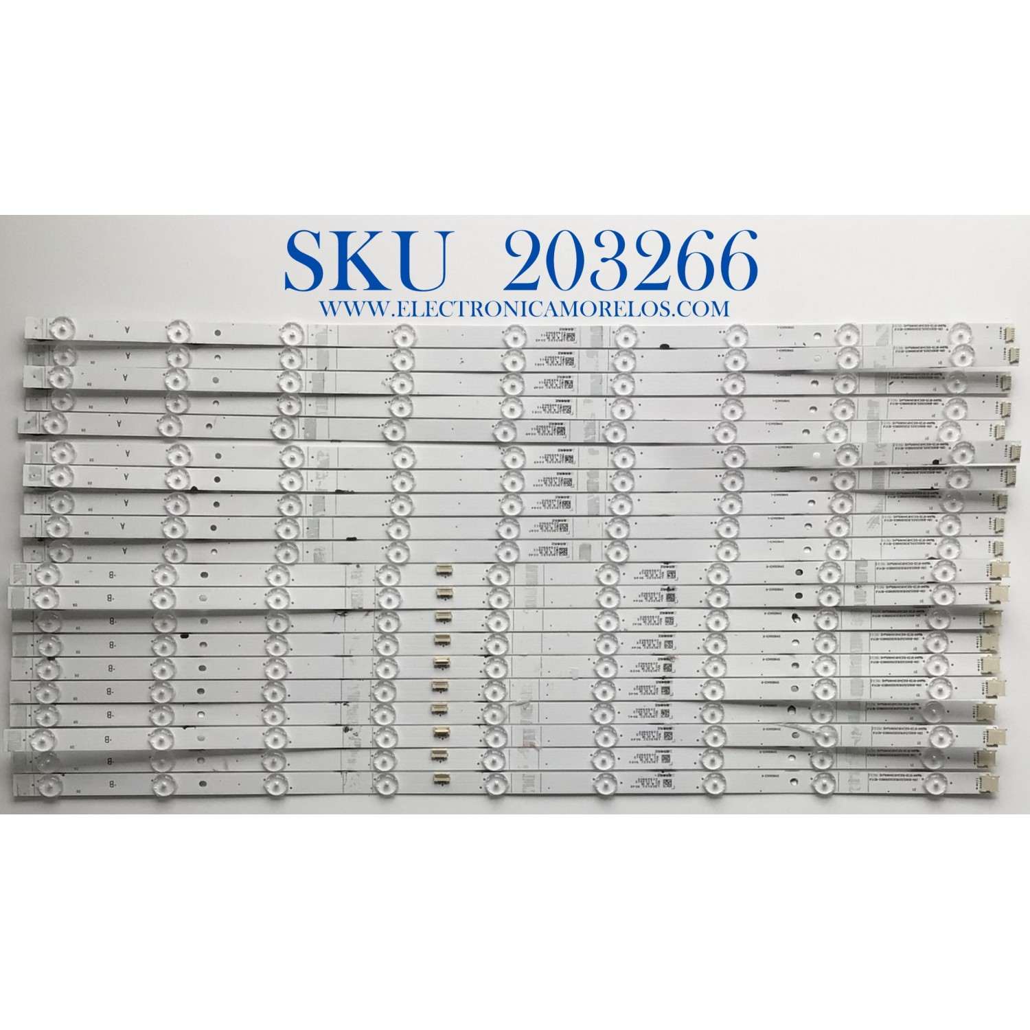 KIT DE LED'S PARA TV HISENSE (20 PIEZAS) / NUMERO DE PARTE SVH650AC5 / CRH-BX65S3U51R303020098C0-REV1.6 / CRH-BX65S3U51L303020098C0-REV1.6 / SVH650AC5-R / SVH650AC5-L / PANEL HD650V3V51-TAL3/S2/FJ/GM/ROH / MODELO 65H8F