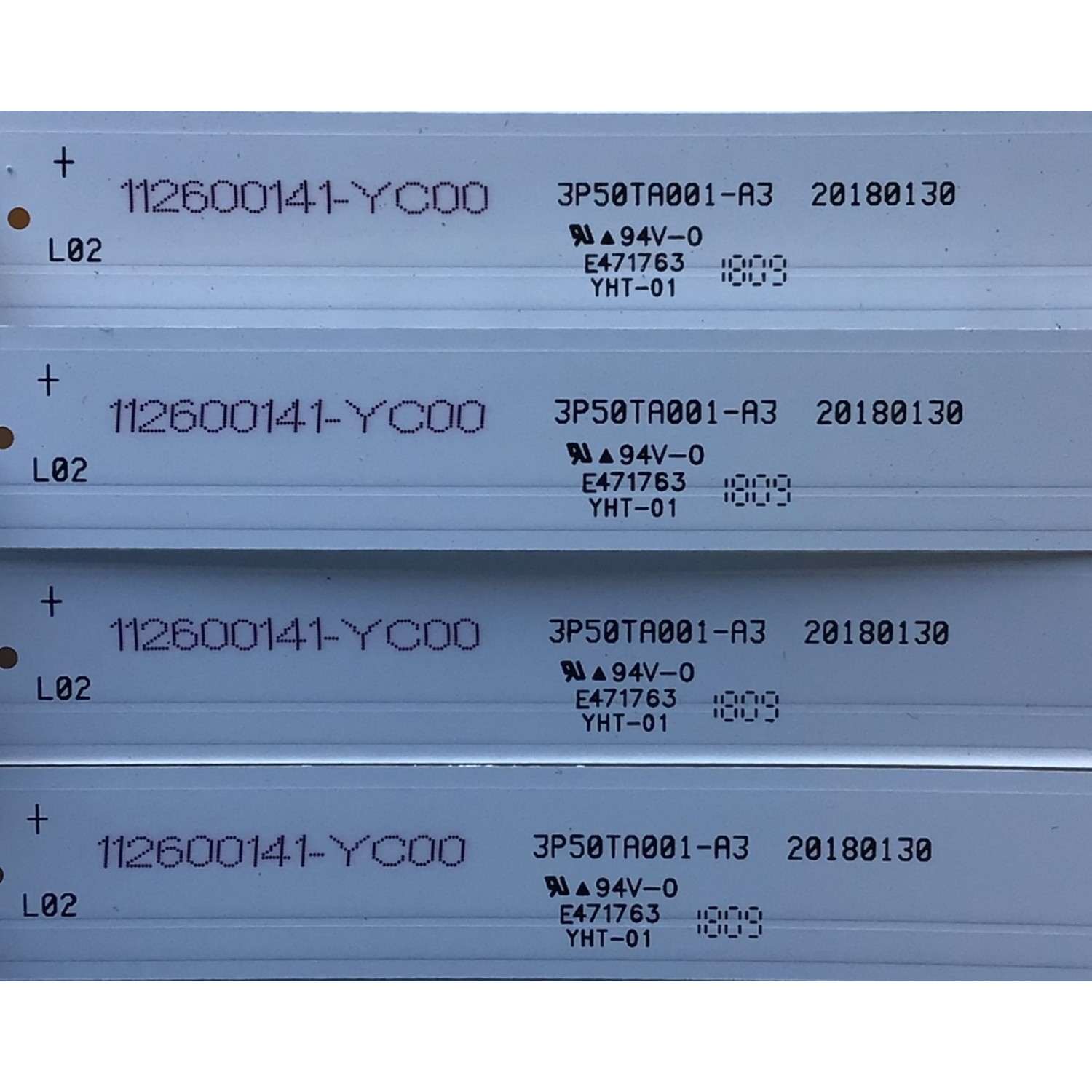 KIT DE LEDS PARA TV ELEMENT ORIGINAL 4 PIEZAS / NUMERO DE PARTE 20180130 / 3P50TA001-A3 / 112600141-YC00 / 0350TA002 / PANEL T500-TAF-DLED / MODELO E25W5018 - Imagen 2